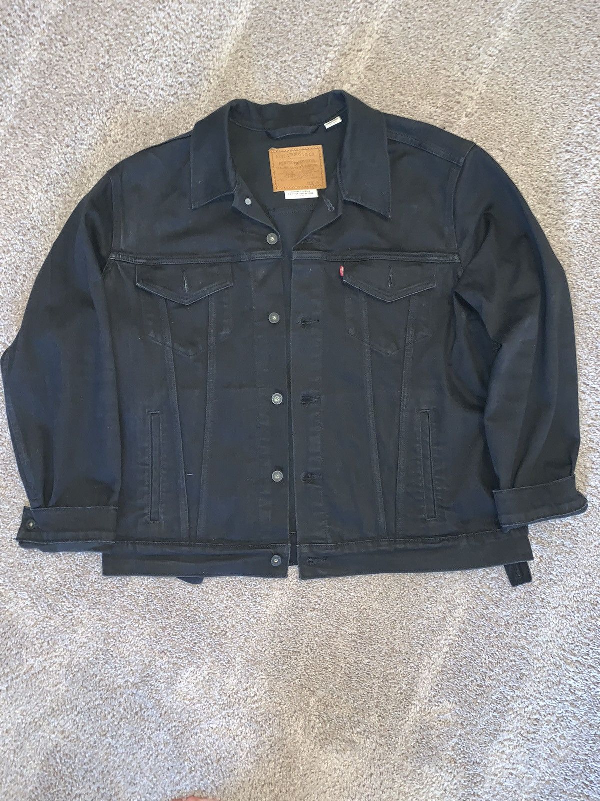 image of Levis x Levis Vintage Clothing Iconic 1990S Vintage Trucker Jacket In Deep Overdye Black (Size XL)