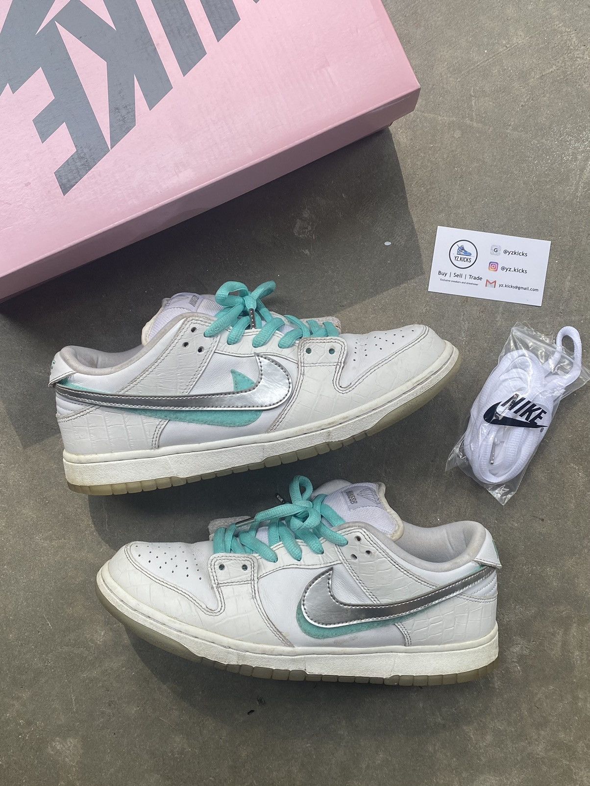 Nike Dunk Low SB White Diamond size 9.5