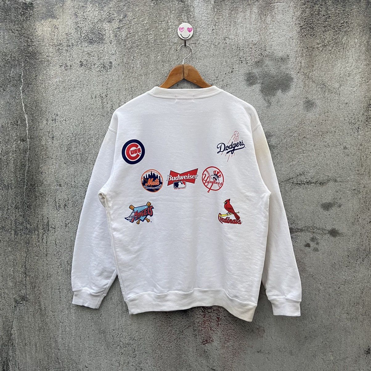 image of Vintage 90's Budweiser Nfl Sweatshirt in White, Men's (Size Large)