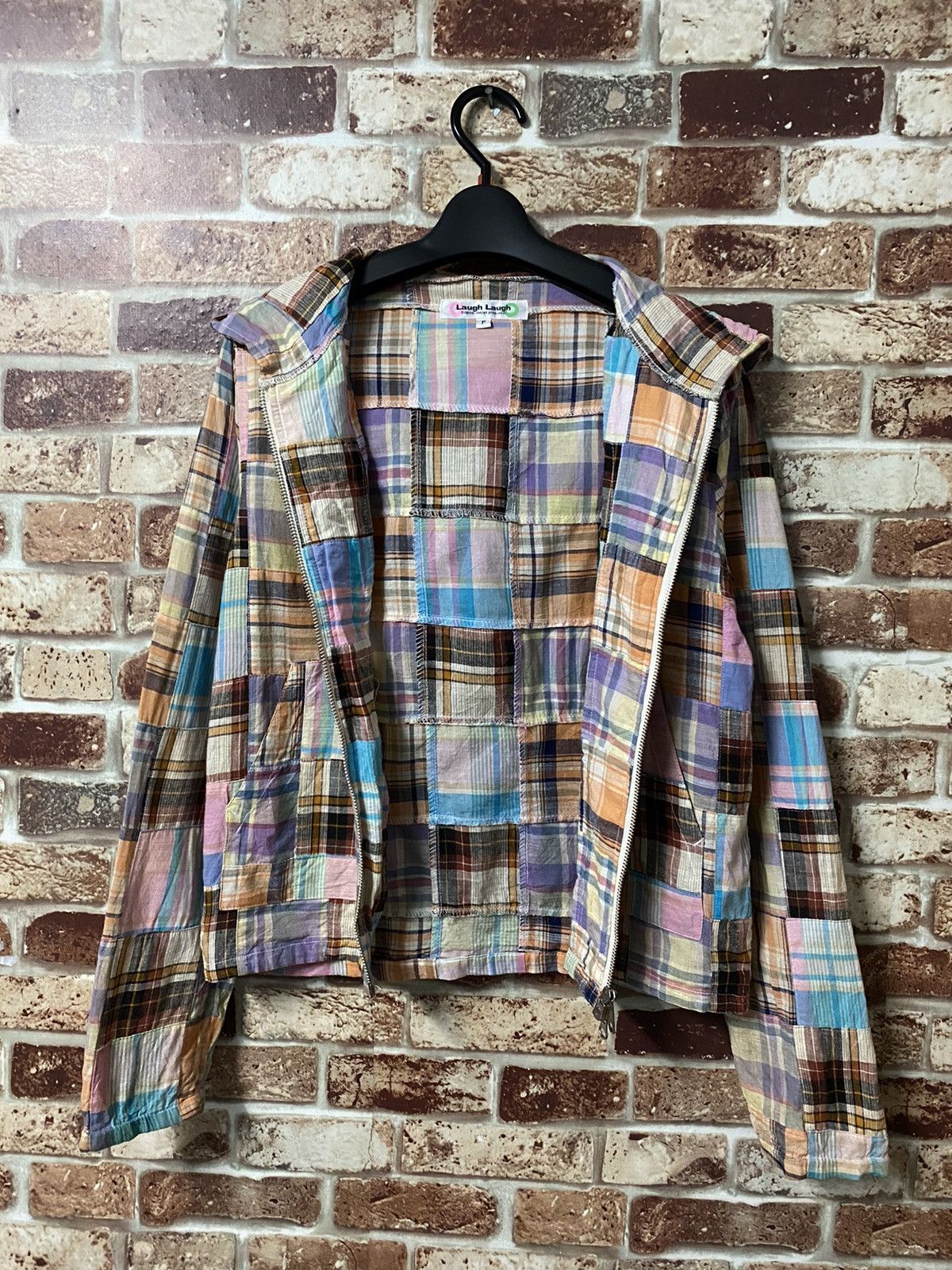 Japanese Brand LAUGH LAUGH PATCHWORK ZIPPER HOODIES CROP JACKET Size US XS / EU 42 / 0 - 3 Thumbnail