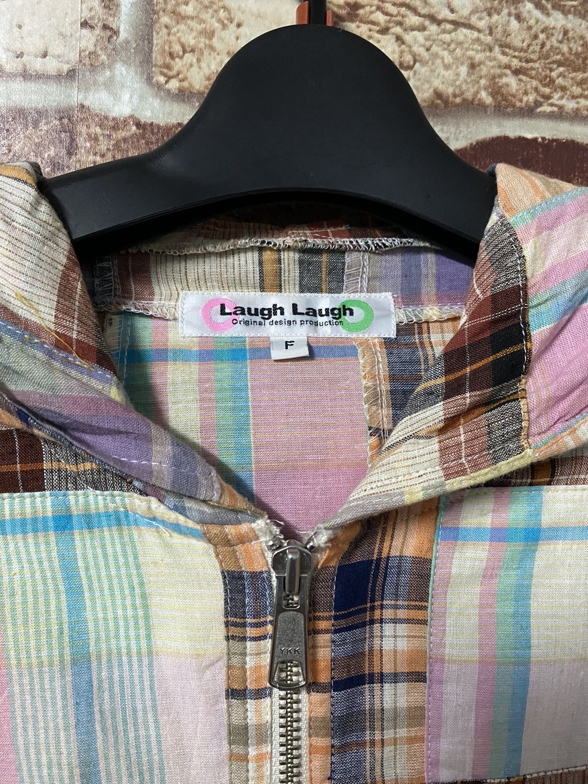 Japanese Brand LAUGH LAUGH PATCHWORK ZIPPER HOODIES CROP JACKET Size US XS / EU 42 / 0 - 10 Thumbnail
