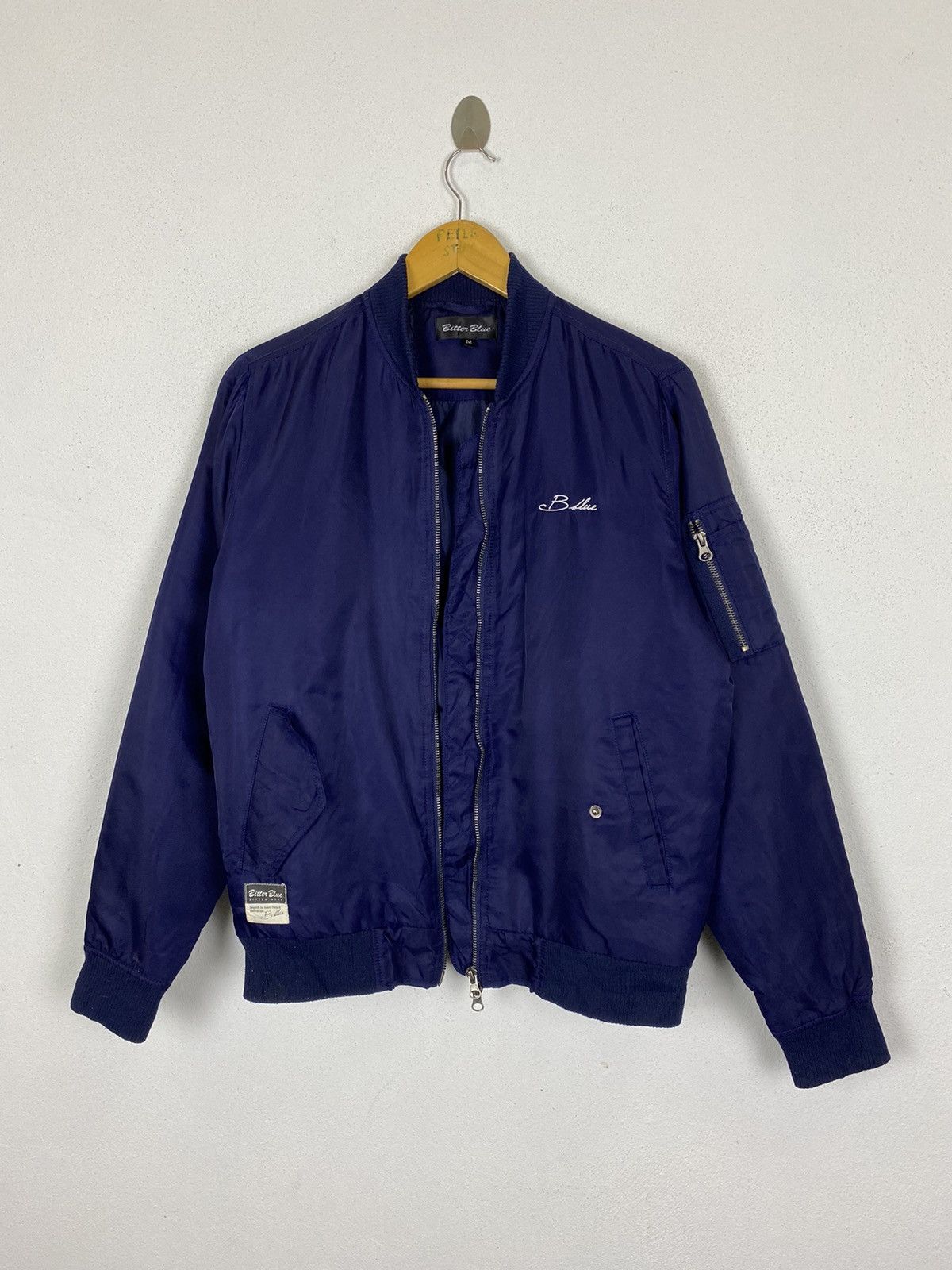 Japanese Brand BITTER BLUE NAVY BOMBER JACKET Size US M / EU 48-50 / 2 - 3 Thumbnail