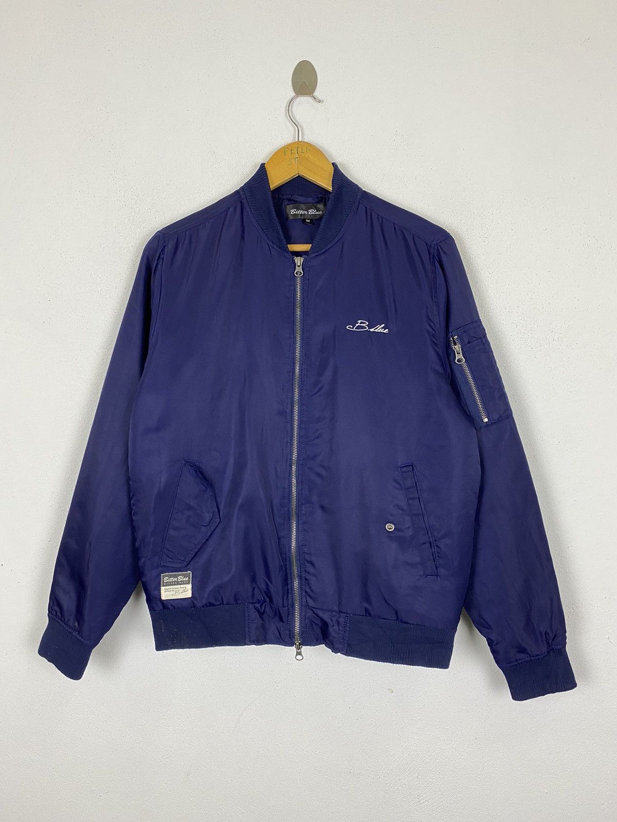 Japanese Brand BITTER BLUE NAVY BOMBER JACKET Size US M / EU 48-50 / 2 - 2 Thumbnail