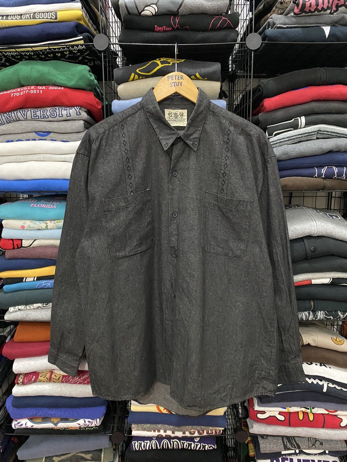 Japanese Brand × Vintage Vintage Black Denim Shirt Size US L / EU 52-54 / 3 - 1 Thumbnail