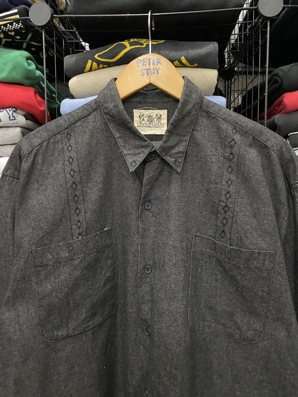 Japanese Brand × Vintage Vintage Black Denim Shirt Size US L / EU 52-54 / 3 - 3 Thumbnail