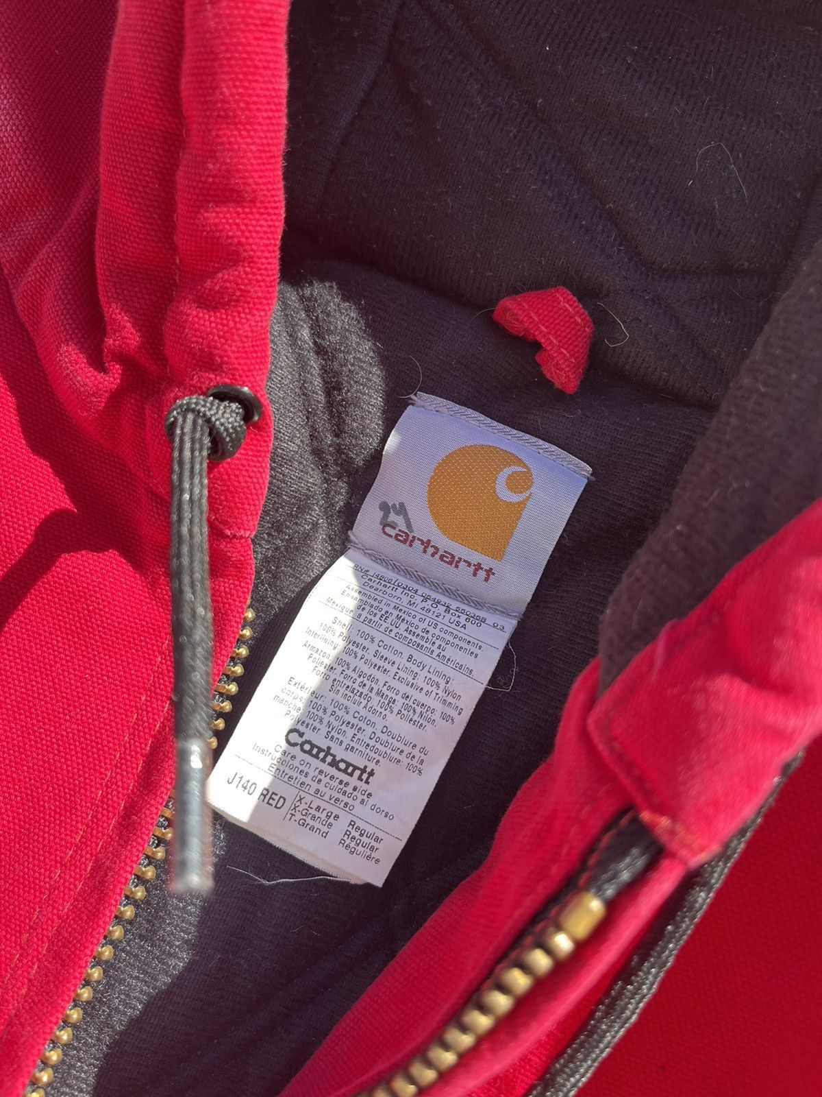 Vintage Carhartt hooded zip up faded jacket