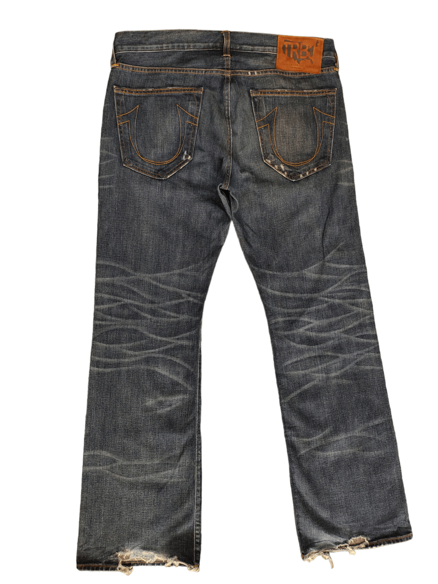 image of VTG True Religion Trb Clawmark Denim Jeans Y2K Streetwear, Men's (Size 35)