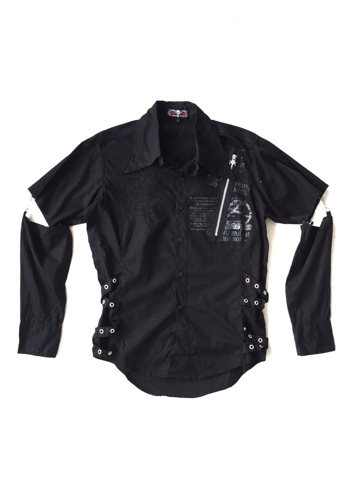 If Six Was Nine Mad Punk 🇯🇵 Skull Zipper Joint Arm Goth B/D Shirt Size US M / EU 48-50 / 2 - 1 Thumbnail