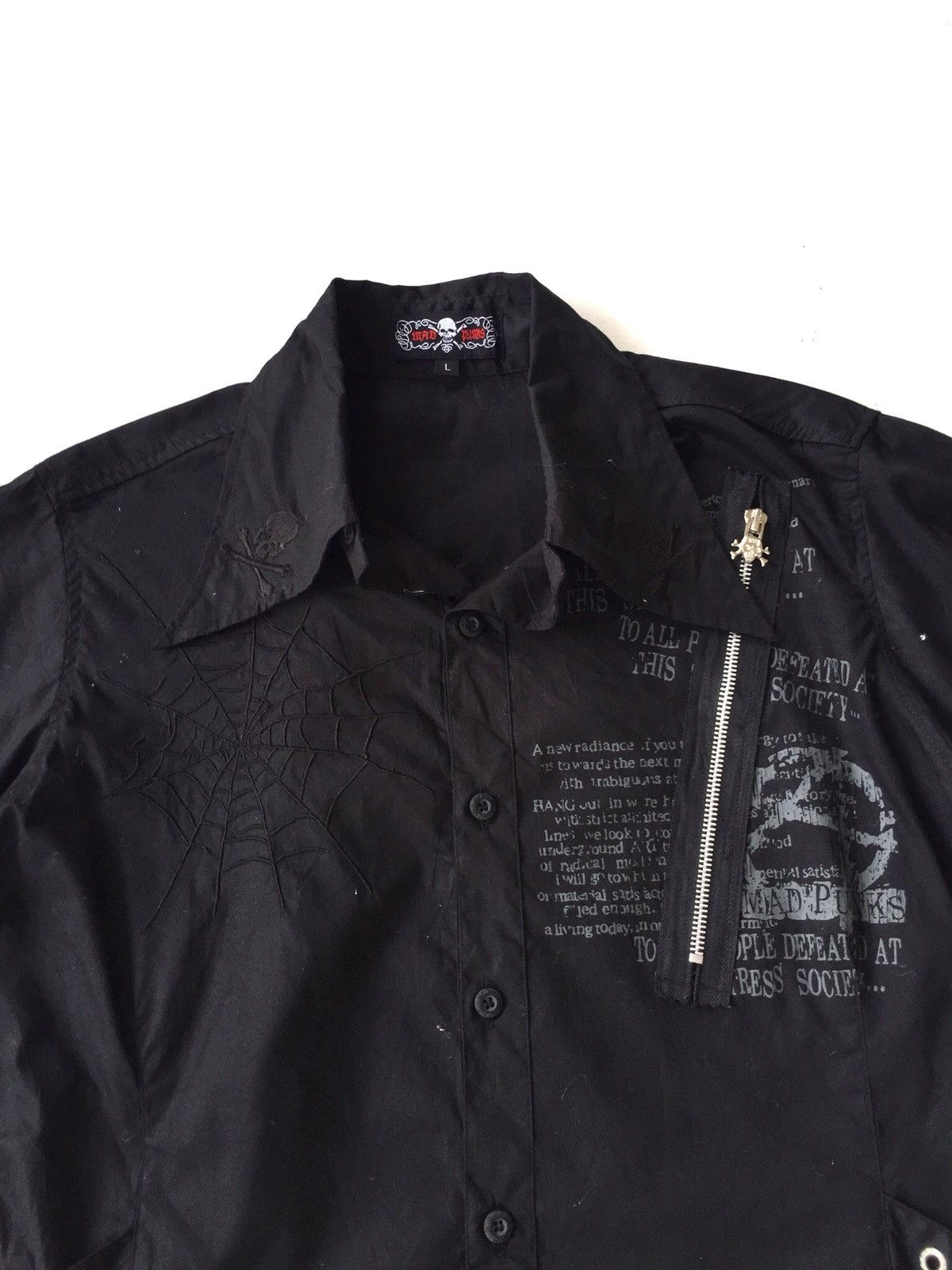 If Six Was Nine Mad Punk 🇯🇵 Skull Zipper Joint Arm Goth B/D Shirt Size US M / EU 48-50 / 2 - 4 Thumbnail