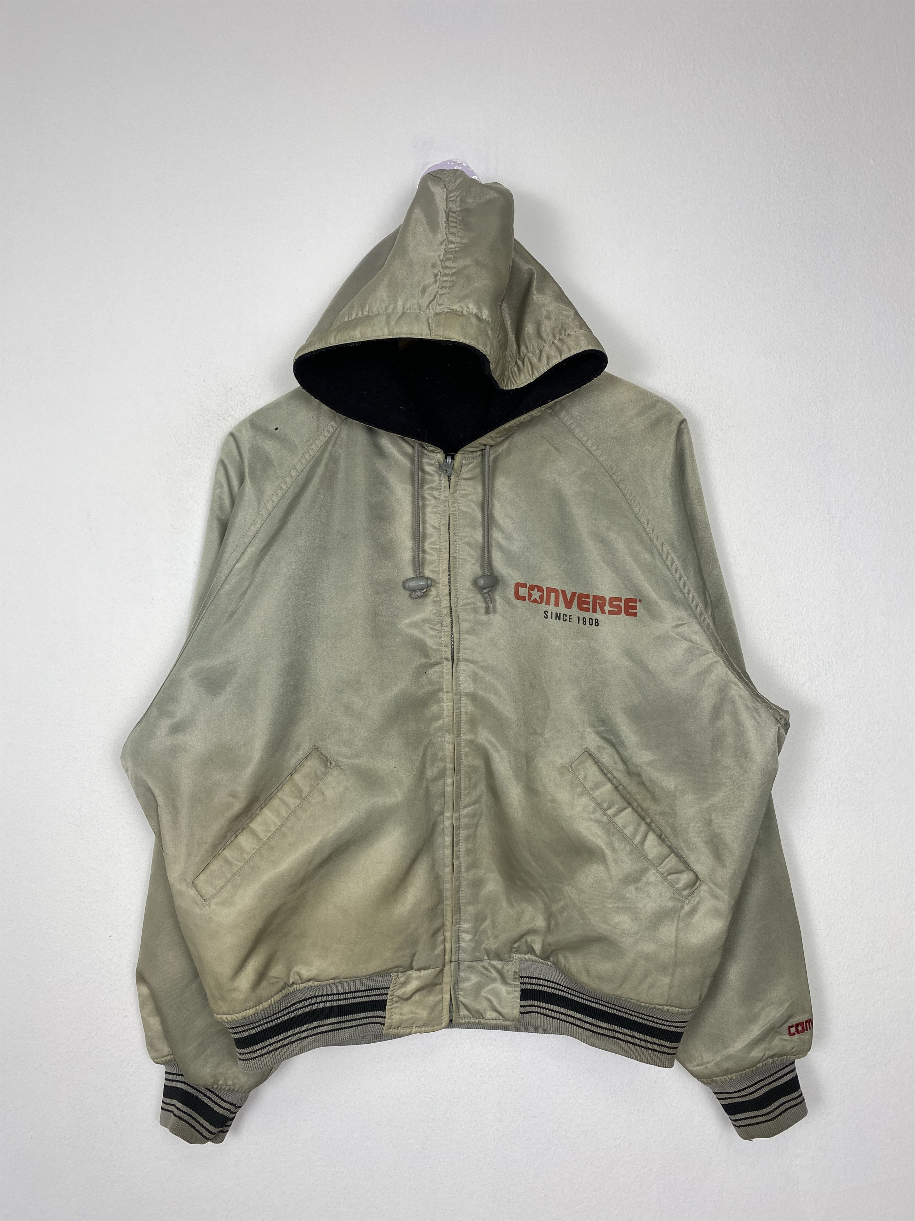 Converse × Vintage Vintage Converse Hoodie Fleece Reversible Zip Up Jacket Size US L / EU 52-54 / 3 - 2 Thumbnail