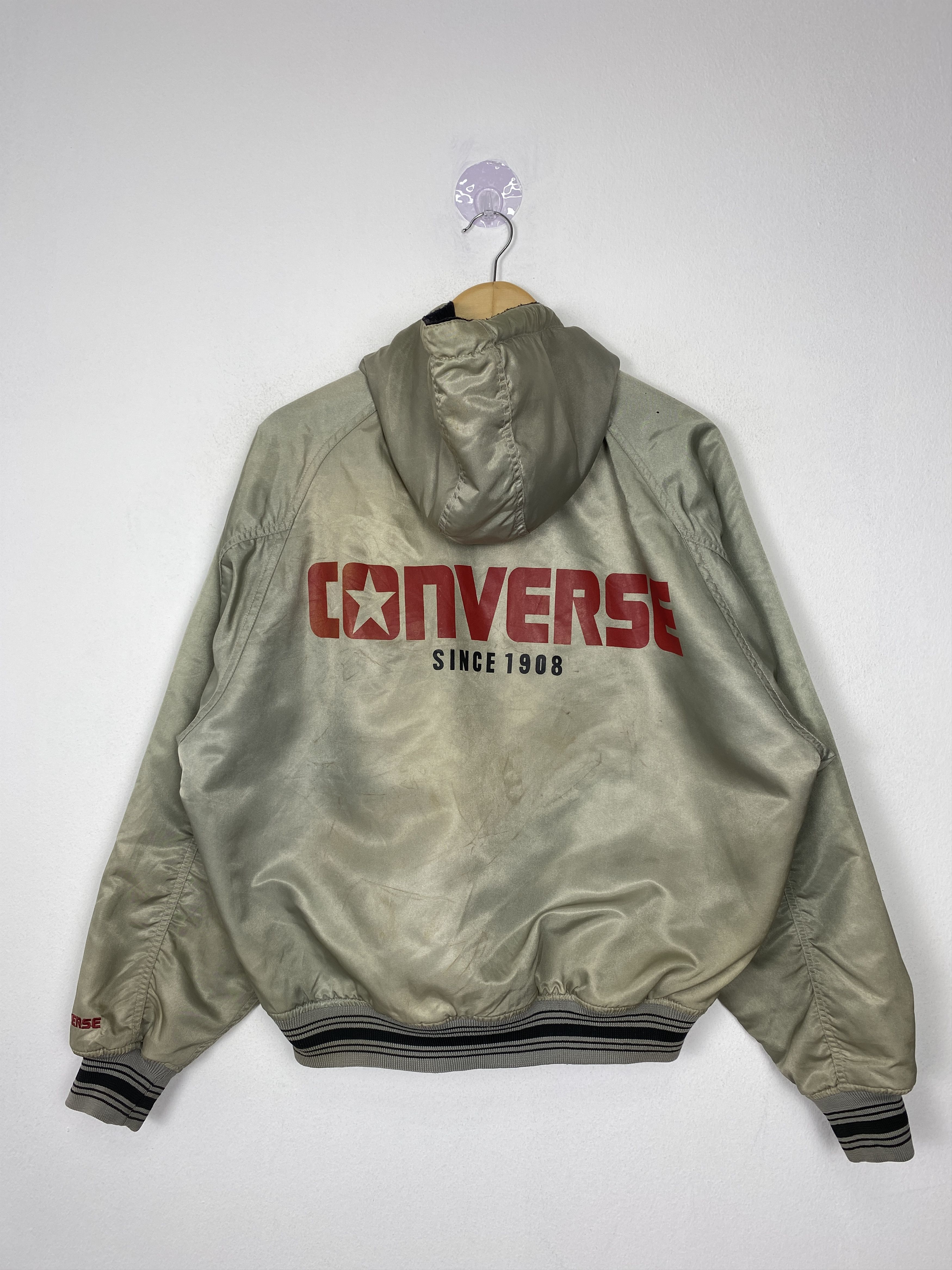 Converse × Vintage Vintage Converse Hoodie Fleece Reversible Zip Up Jacket Size US L / EU 52-54 / 3 - 10 Thumbnail