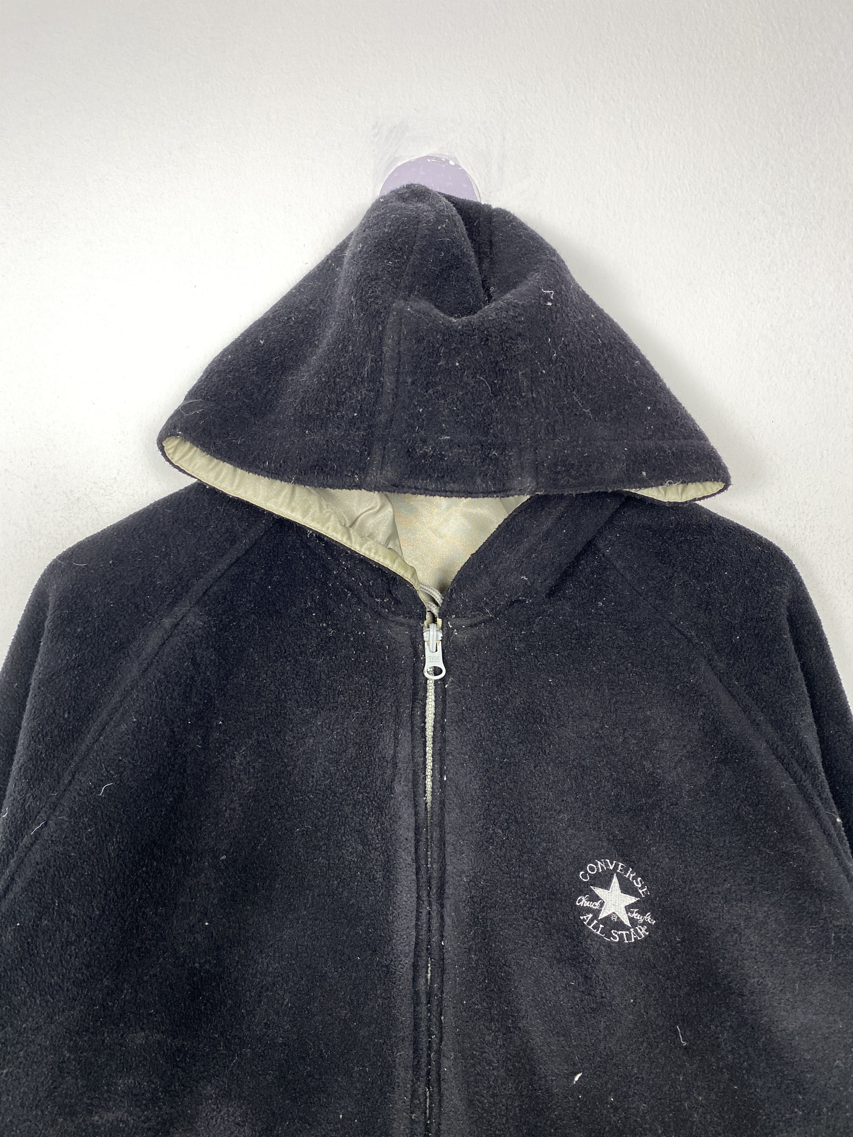 Converse × Vintage Vintage Converse Hoodie Fleece Reversible Zip Up Jacket Size US L / EU 52-54 / 3 - 11 Thumbnail