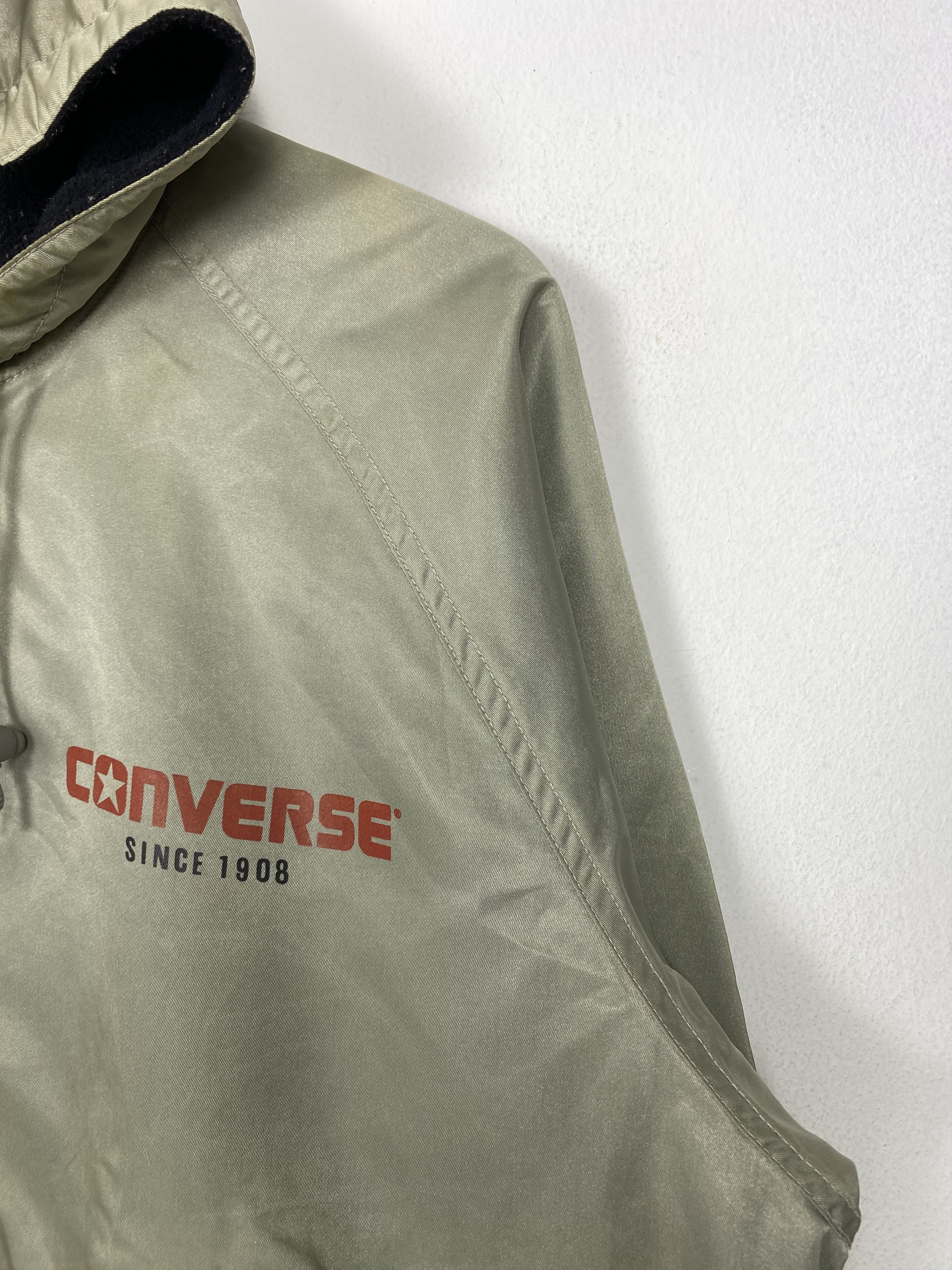 Converse × Vintage Vintage Converse Hoodie Fleece Reversible Zip Up Jacket Size US L / EU 52-54 / 3 - 4 Thumbnail