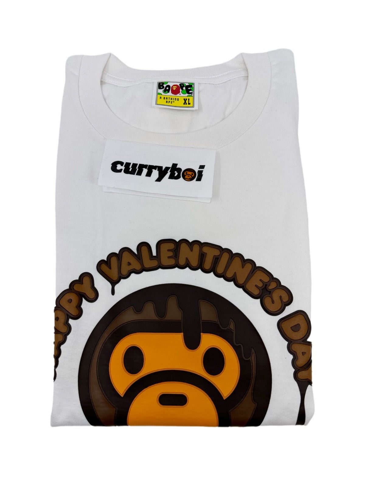 Bape BAPE Valentine Chocolate Baby Milo Tee Men's White Size US XL / EU 56 / 4 - 3 Thumbnail