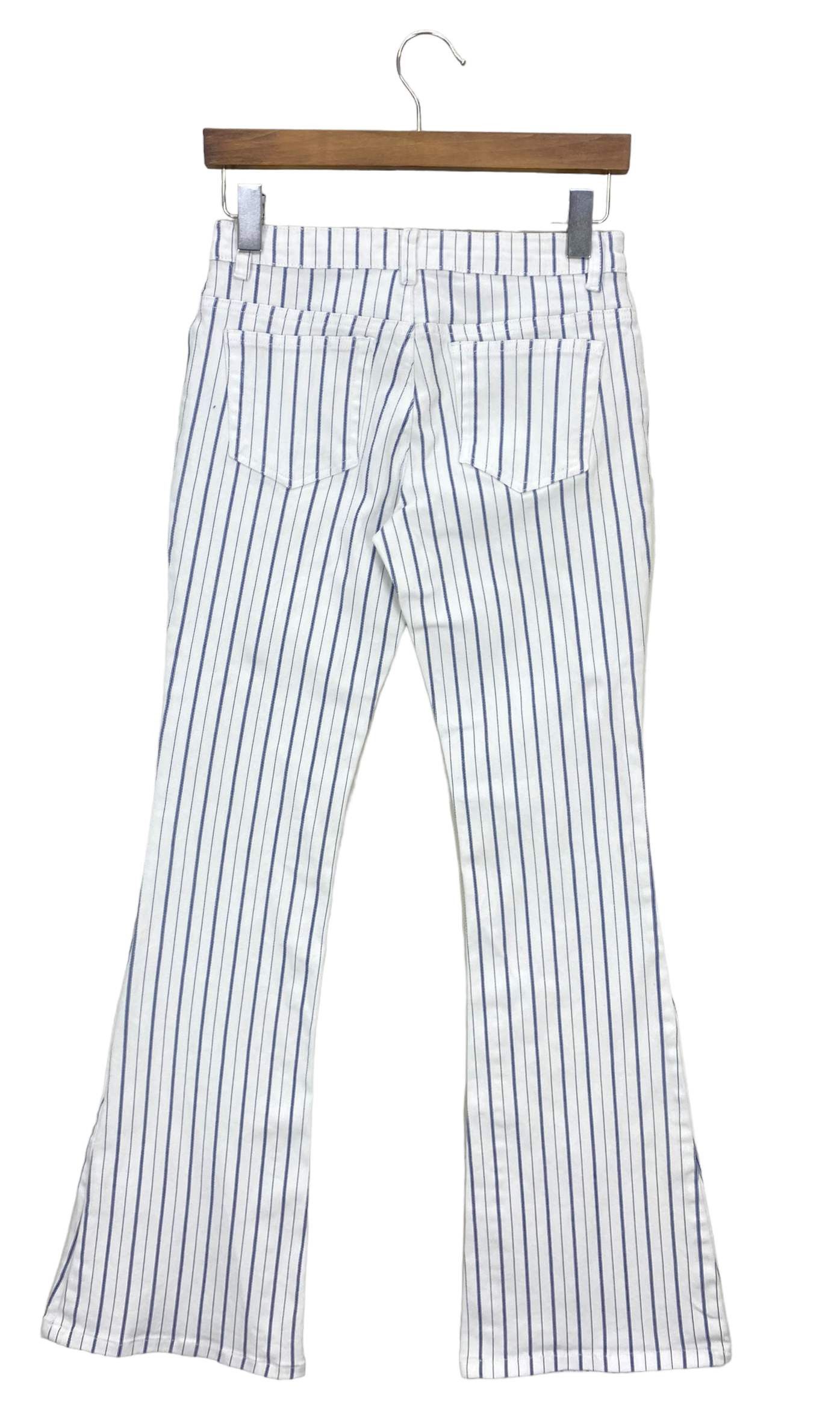 Japanese Brand Haphazard StripedBootcut Jeans JapaneseBrand DistressedDenim Size 27" / US 4 / IT 40 - 3 Thumbnail