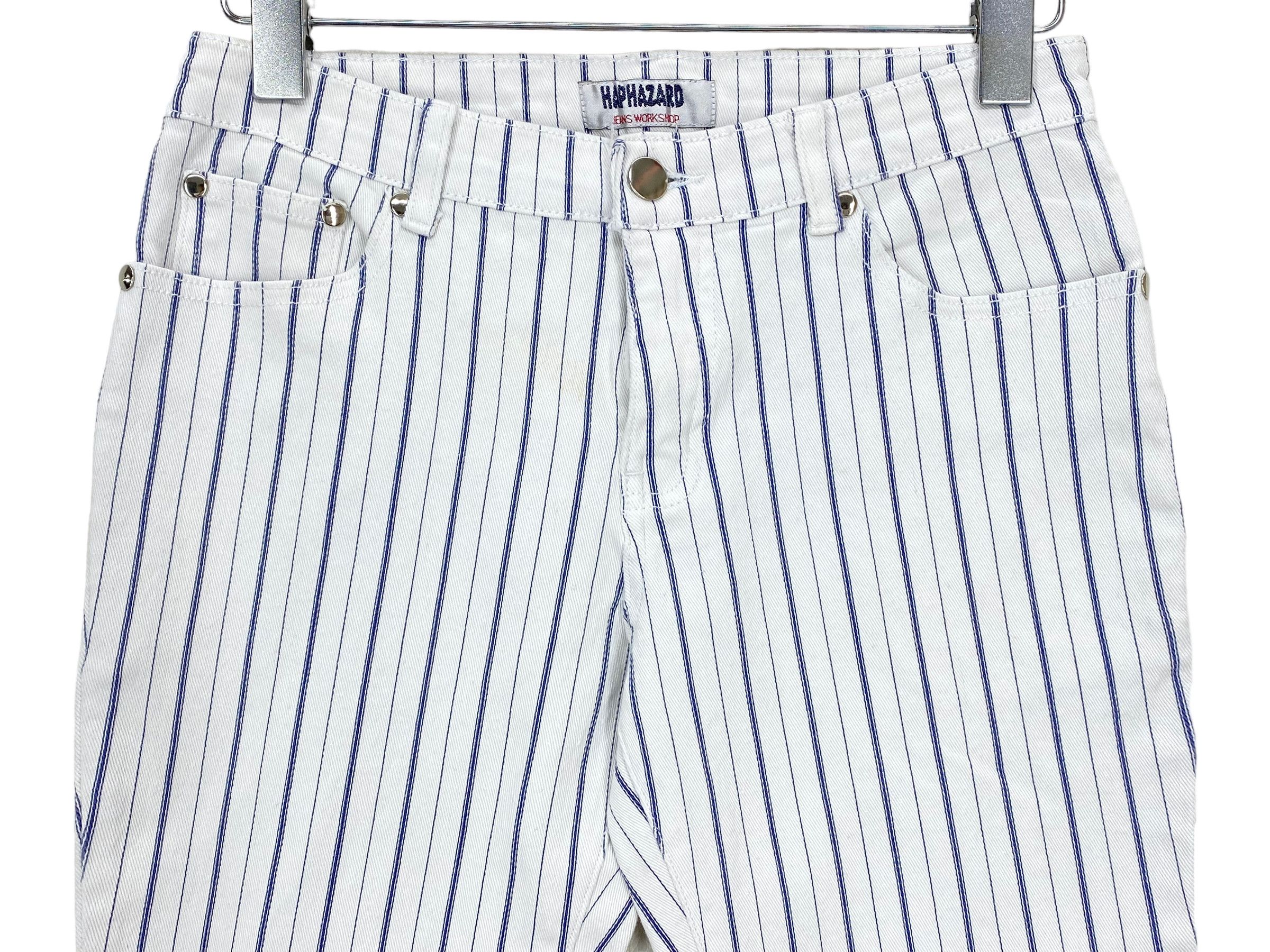 Japanese Brand Haphazard StripedBootcut Jeans JapaneseBrand DistressedDenim Size 27" / US 4 / IT 40 - 2 Thumbnail