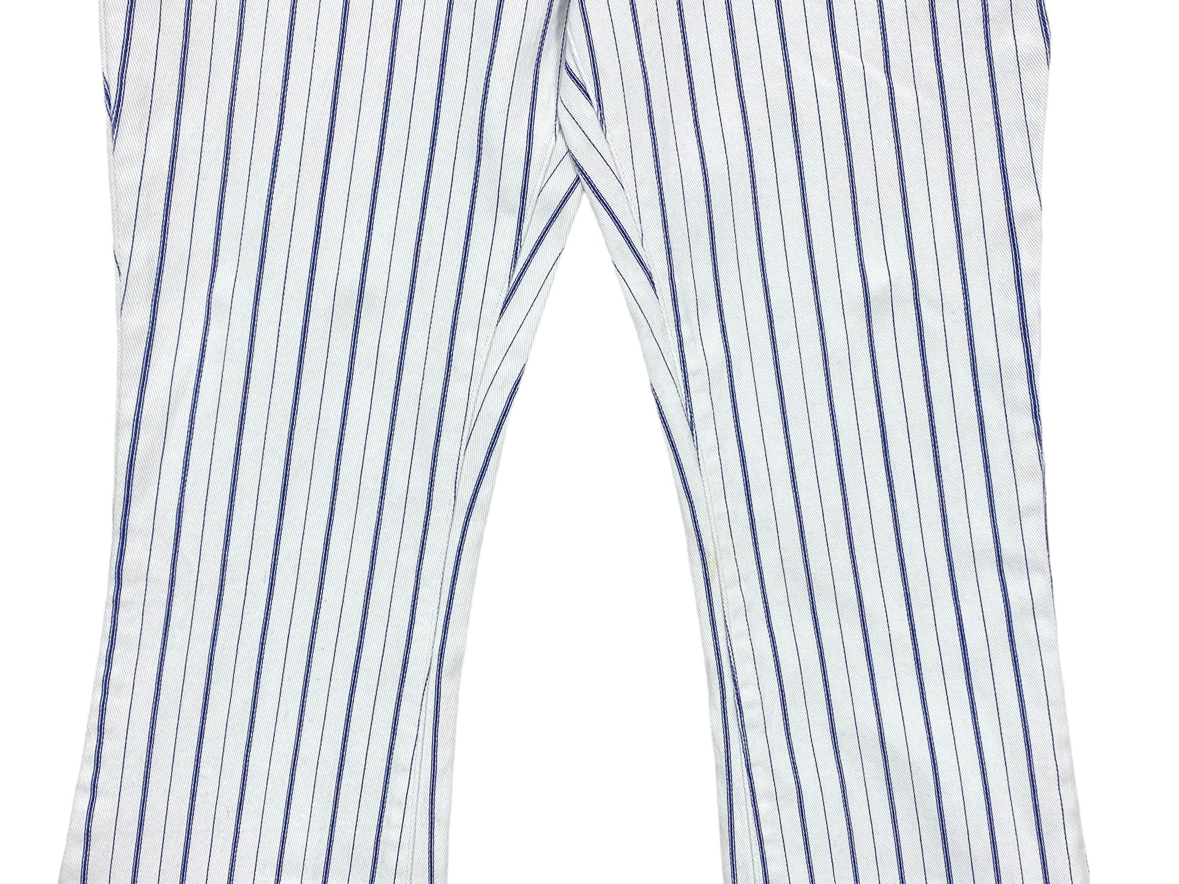 Japanese Brand Haphazard StripedBootcut Jeans JapaneseBrand DistressedDenim Size 27" / US 4 / IT 40 - 6 Thumbnail