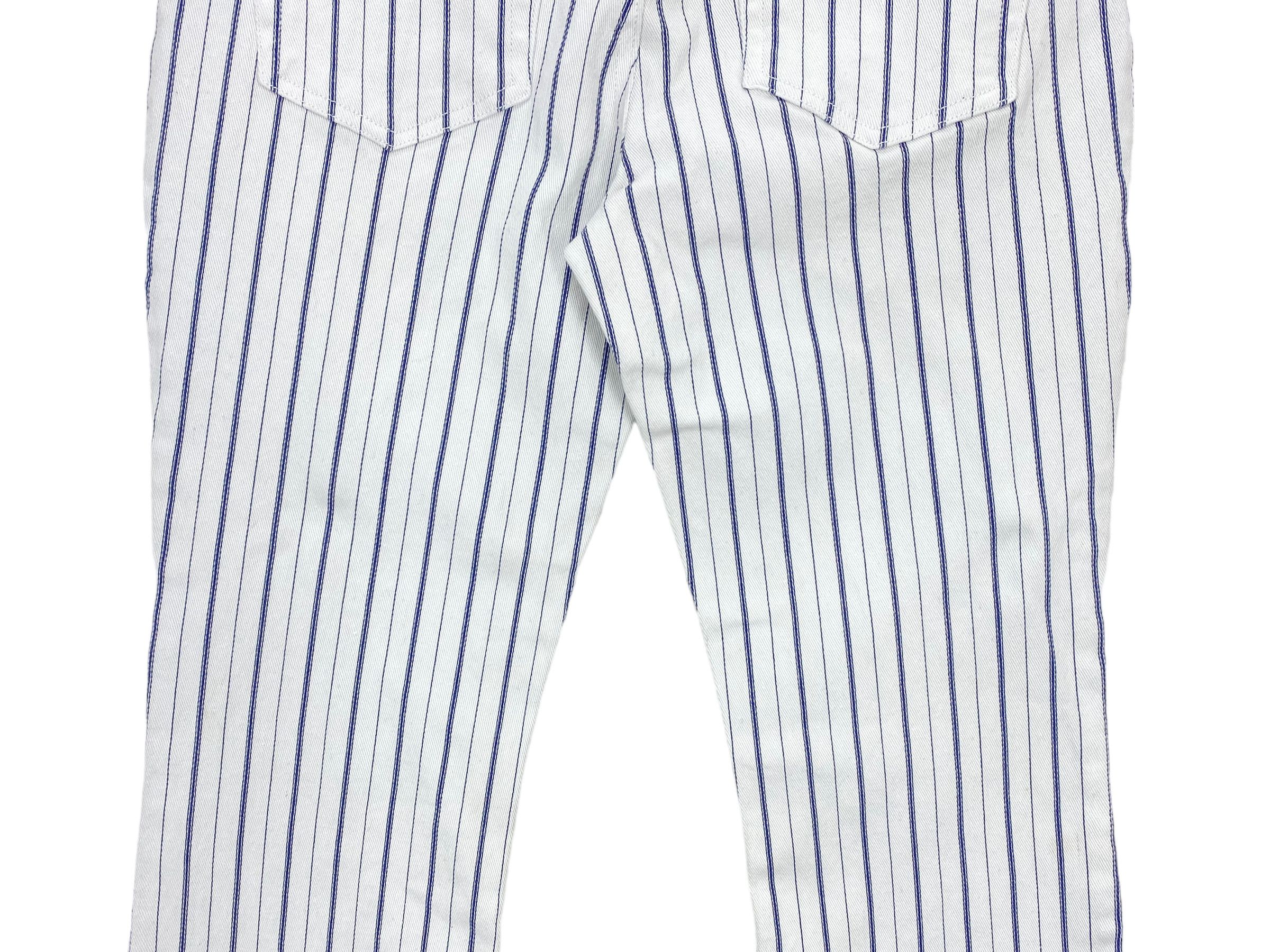 Japanese Brand Haphazard StripedBootcut Jeans JapaneseBrand DistressedDenim Size 27" / US 4 / IT 40 - 10 Thumbnail