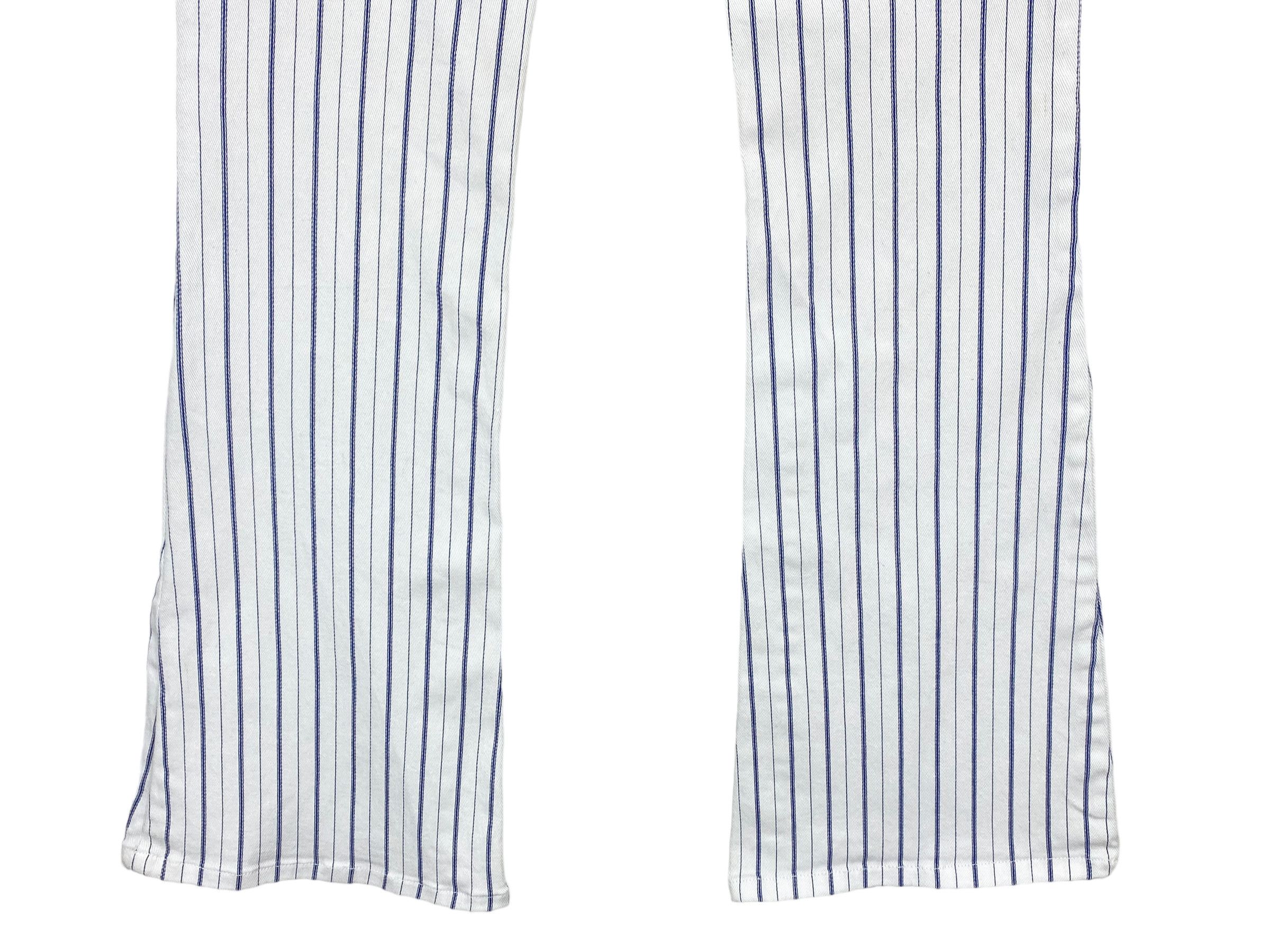 Japanese Brand Haphazard StripedBootcut Jeans JapaneseBrand DistressedDenim Size 27" / US 4 / IT 40 - 9 Thumbnail