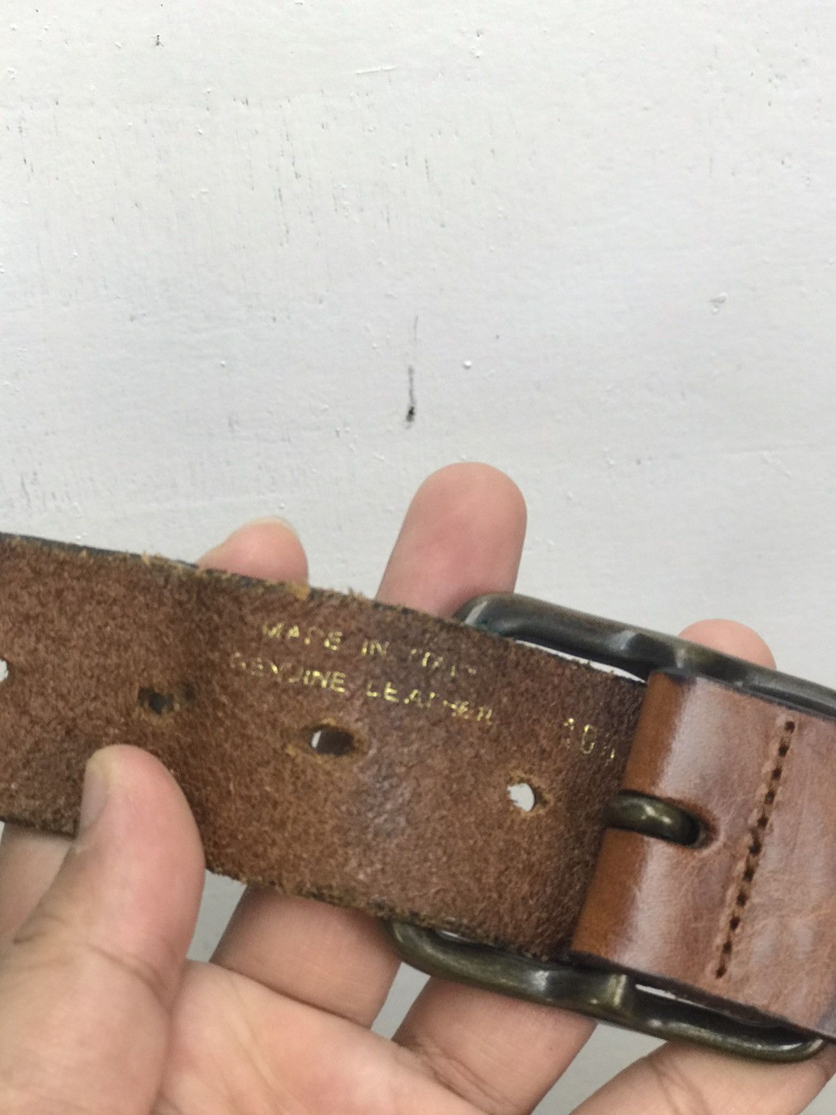 Genuine Leather Genuine Leather Made in Italy Rare Design Belt Size 38 - 3 Thumbnail