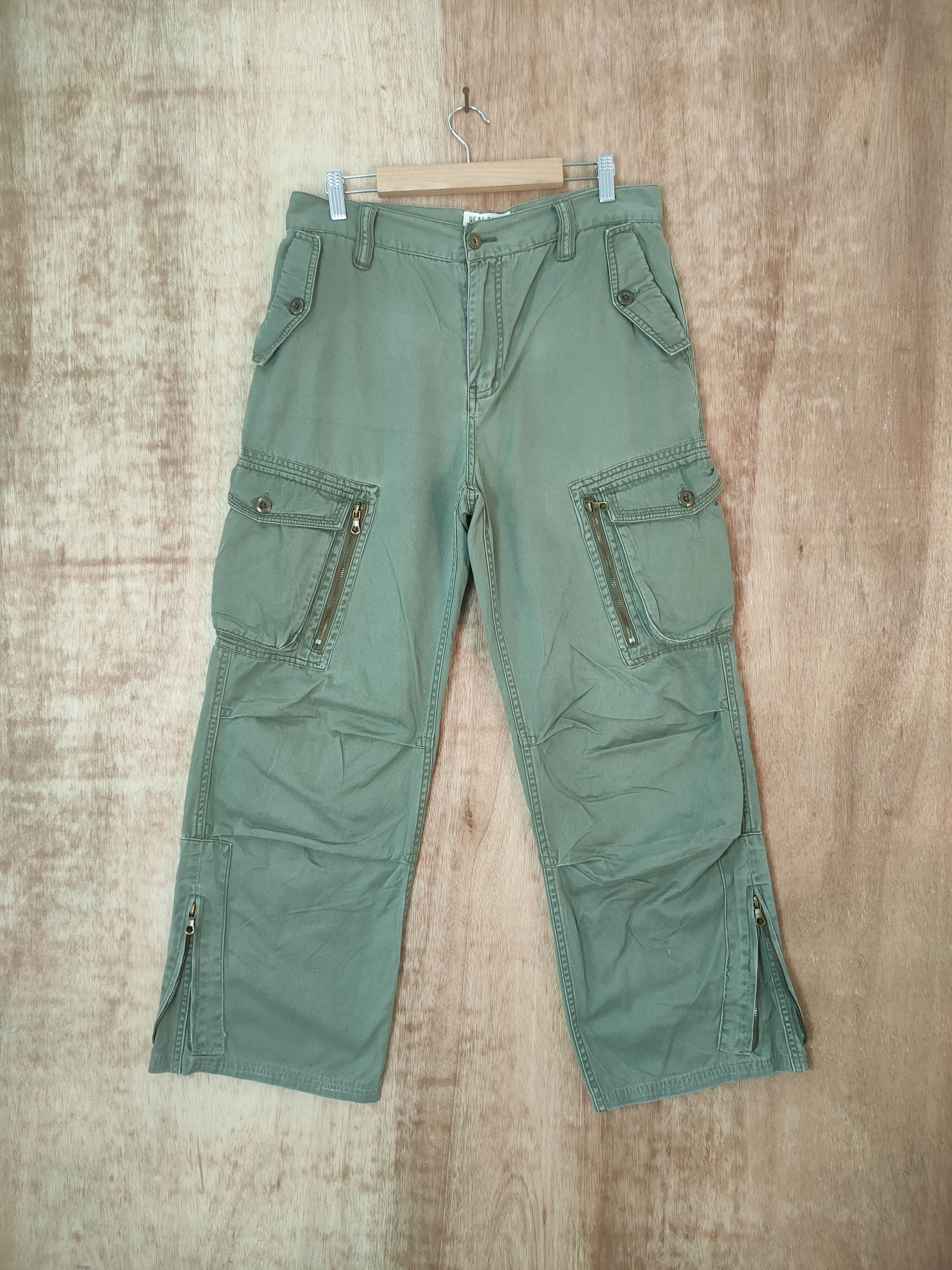image of Avant Garde x Seditionaries Rcc 10 Pocket Vintage Cargo Pants/ Zip Leg Open in Green (Size 32)