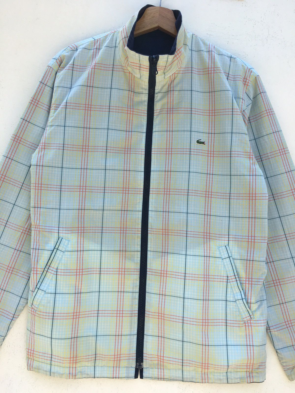 Lacoste Vintage Lacoste Checkered Pattern Reversible Nylon Jacket Size US M / EU 48-50 / 2 - 4 Thumbnail