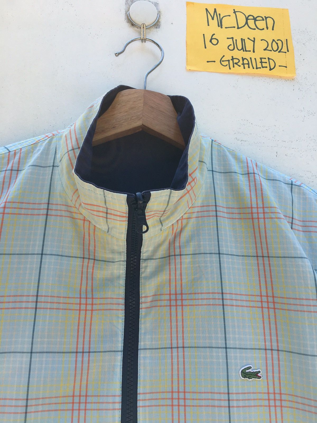 Lacoste Vintage Lacoste Checkered Pattern Reversible Nylon Jacket Size US M / EU 48-50 / 2 - 5 Thumbnail