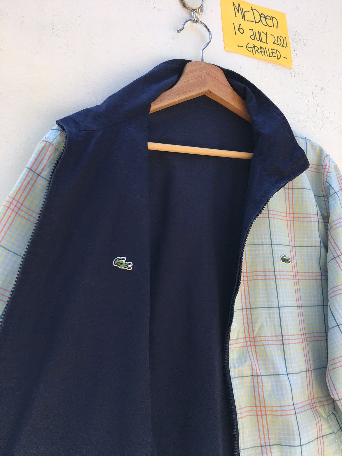 Lacoste Vintage Lacoste Checkered Pattern Reversible Nylon Jacket Size US M / EU 48-50 / 2 - 12 Thumbnail