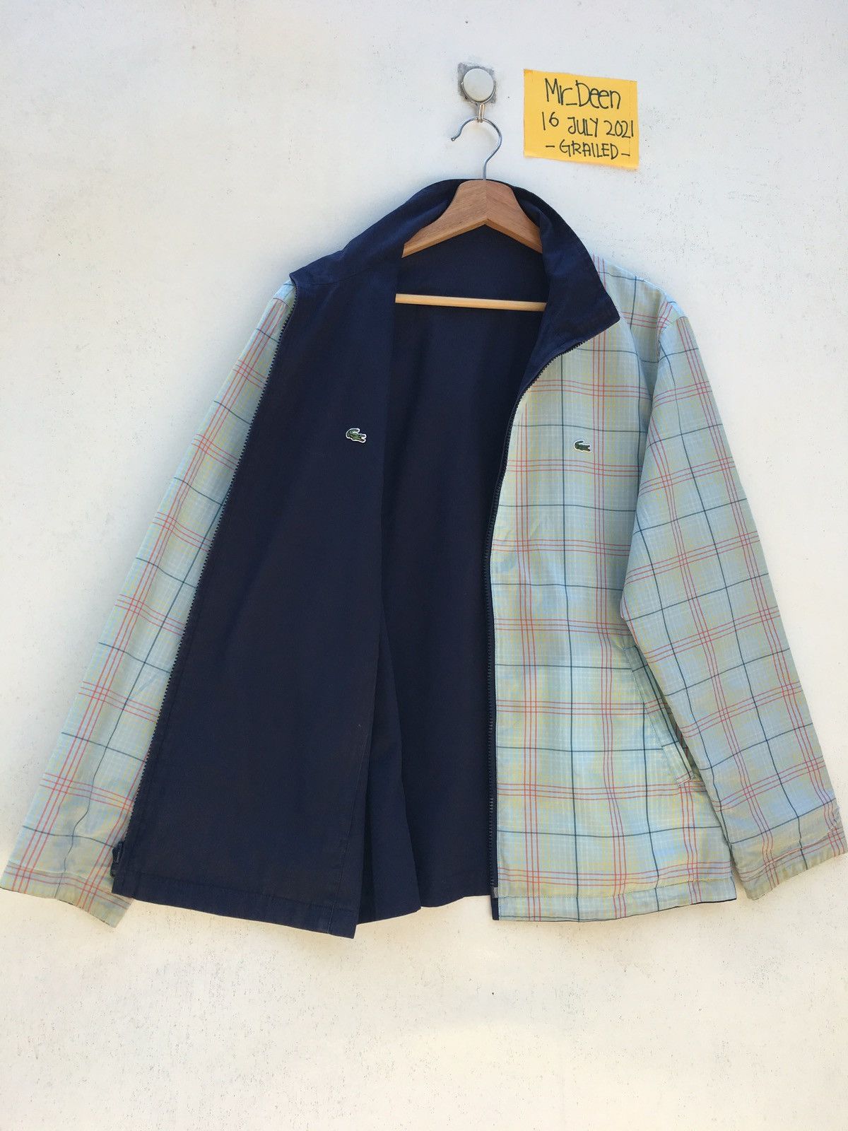 Lacoste Vintage Lacoste Checkered Pattern Reversible Nylon Jacket Size US M / EU 48-50 / 2 - 11 Thumbnail