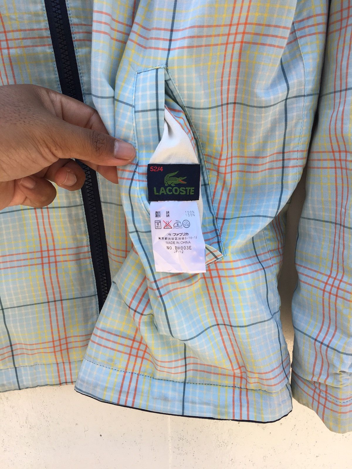 Lacoste Vintage Lacoste Checkered Pattern Reversible Nylon Jacket Size US M / EU 48-50 / 2 - 8 Thumbnail