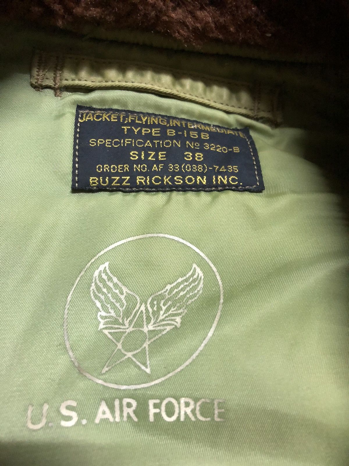Buzz Rickson's 🔥ARCHIVAL Vtg Type B-15B BUZZ RICKSON’S Bomber Toyo Ent Size US S / EU 44-46 / 1 - 10 Thumbnail