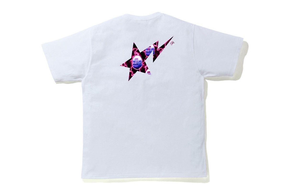 Bape Sale 🔥 Bape Lightning Bape Sta Logo Tee White Size US XL / EU 56 / 4 - 3 Thumbnail