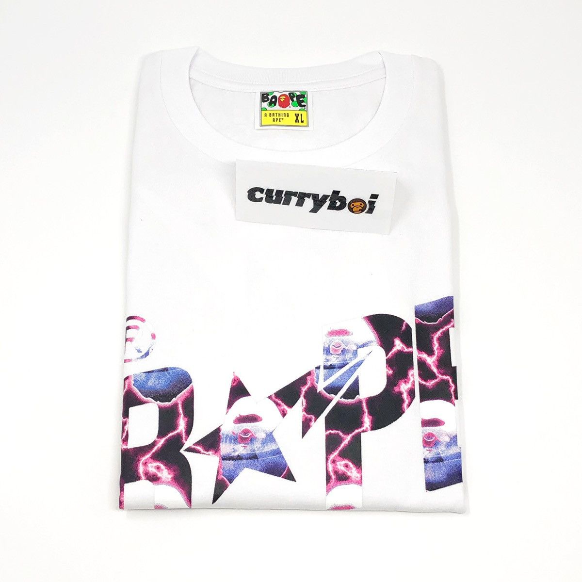 Bape Sale 🔥 Bape Lightning Bape Sta Logo Tee White Size US XL / EU 56 / 4 - 4 Thumbnail