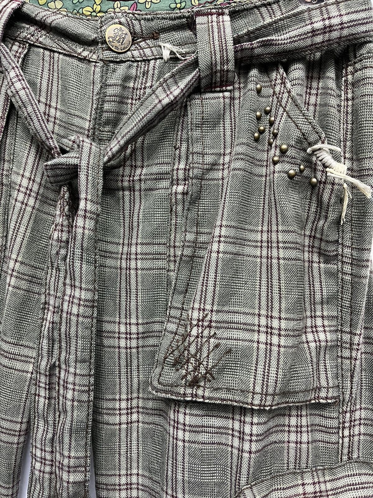 Designer × Japanese Brand × Miss Me #NEWYEAR🔥RARE 3D Multipocket Green Plaid Cargo Pants Size 30" / US 8 / IT 44 - 10 Thumbnail