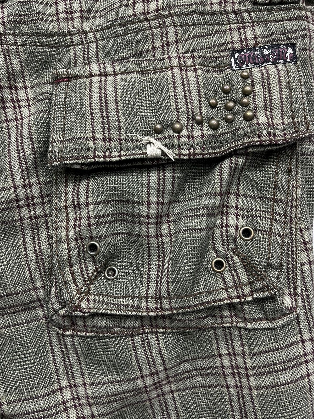 Designer × Japanese Brand × Miss Me #NEWYEAR🔥RARE 3D Multipocket Green Plaid Cargo Pants Size 30" / US 8 / IT 44 - 16 Thumbnail