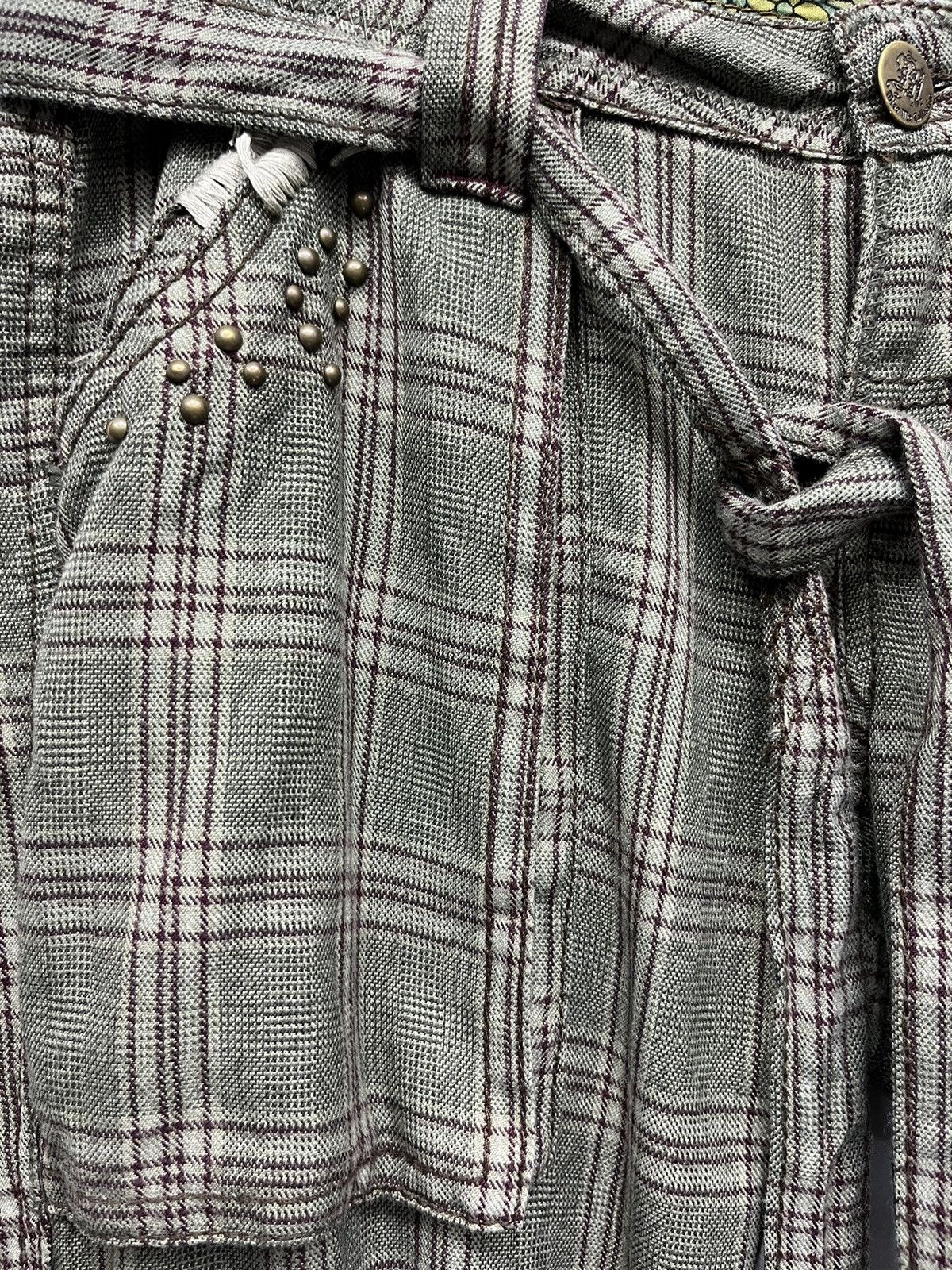 Designer × Japanese Brand × Miss Me #NEWYEAR🔥RARE 3D Multipocket Green Plaid Cargo Pants Size 30" / US 8 / IT 44 - 13 Thumbnail
