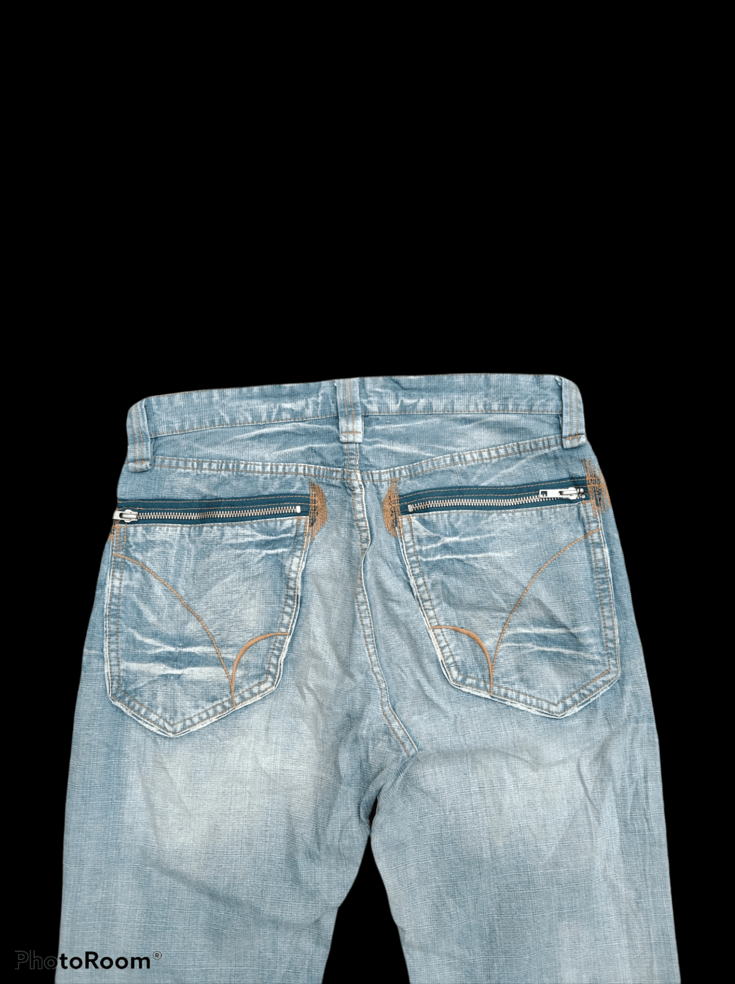 Japanese Brand FLARE🔥DiSTRESSED BUSHPANTS BACK NUMBER DENIM PANTS Size US 31 - 4 Thumbnail