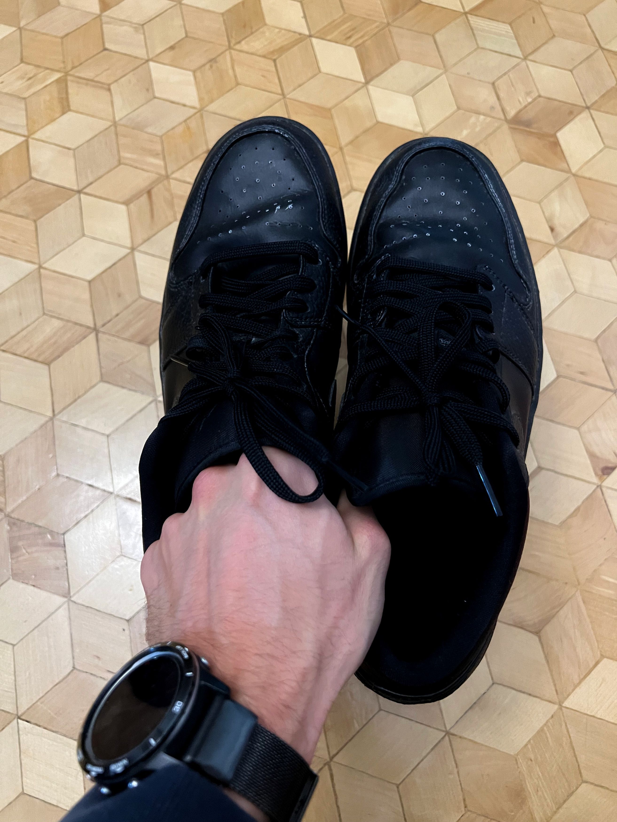Jordan Brand × Nike Nike x Jordan: Air Jordan 1 Low 553558-091 (Triple Black) Size US 14 / EU 47 - 3 Thumbnail