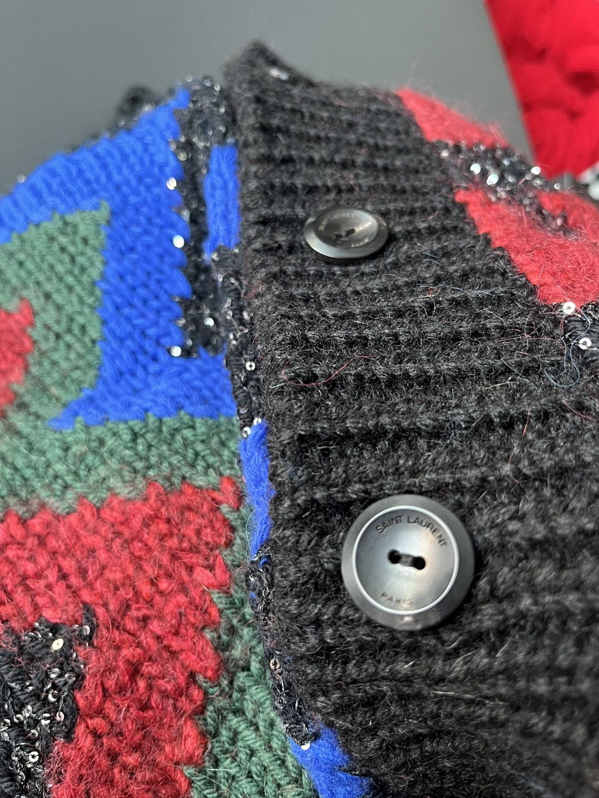 Hedi Slimane × Saint Laurent Paris × Yves Saint Laurent SuperRunway $2,800 Value Celebrity Glitter Cardigan Sweater Size US L / EU 52-54 / 3 - 13 Thumbnail
