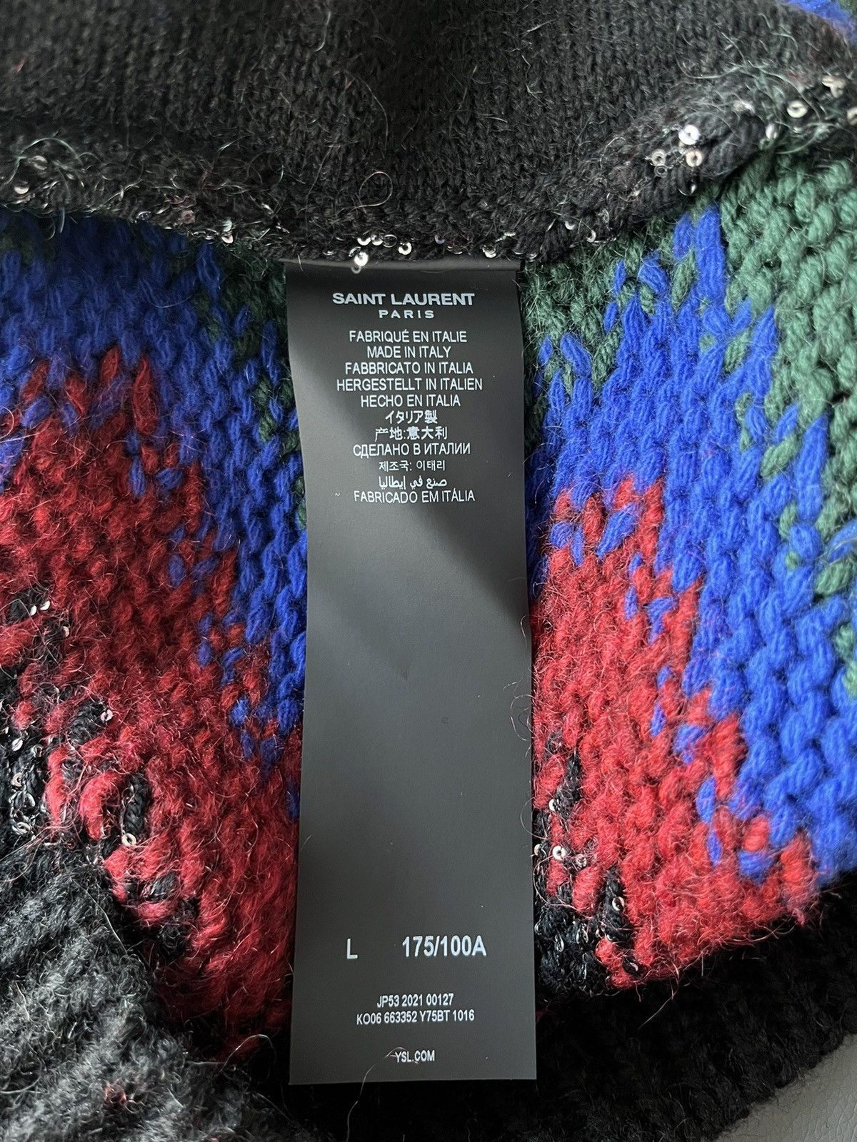 Hedi Slimane × Saint Laurent Paris × Yves Saint Laurent SuperRunway $2,800 Value Celebrity Glitter Cardigan Sweater Size US L / EU 52-54 / 3 - 8 Thumbnail