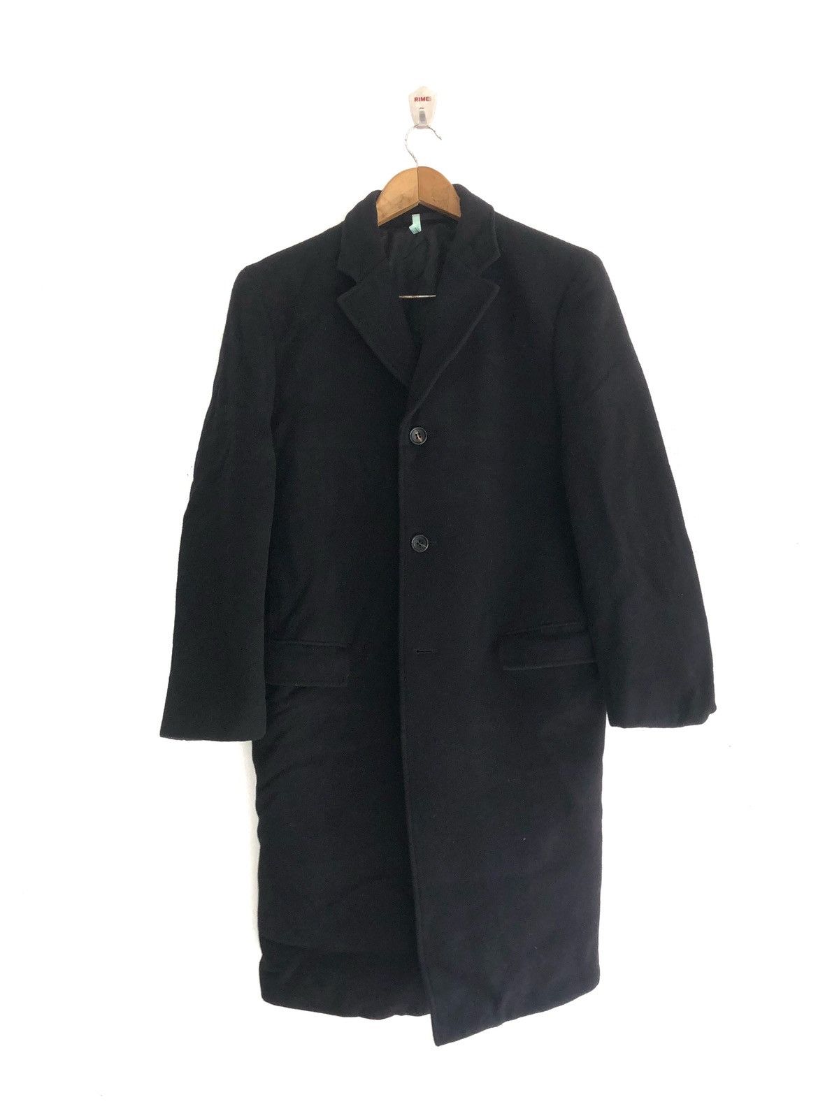 image of Designer Junmen Wool Long Jacket in Black, Men's (Size Medium)