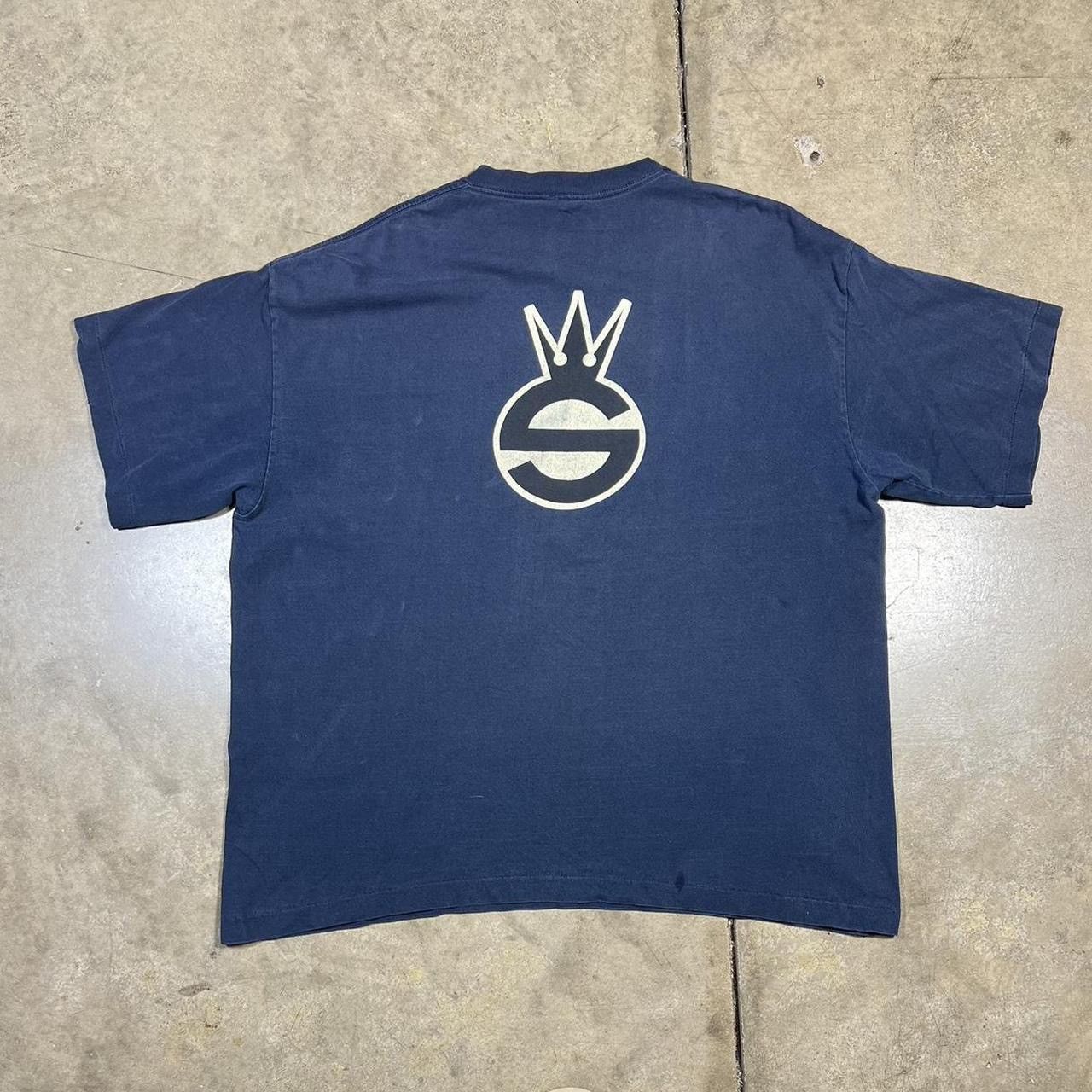 image of 90's Stussy Crown T Shirt Single Stitch Graphic Tee in Navy, Men's (Size XL)