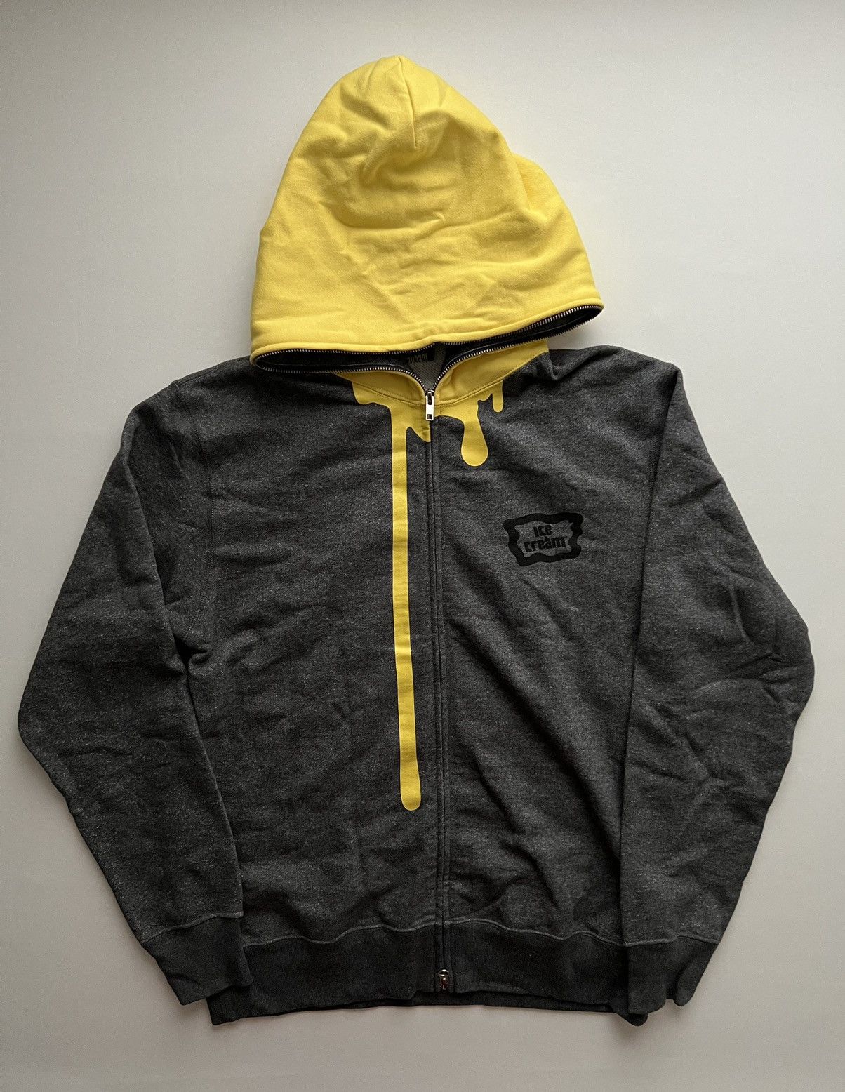 image of Billionaire Boys Club Season 11 Ice Cream Drip Hoodie in Grey, Men's (Size Large)