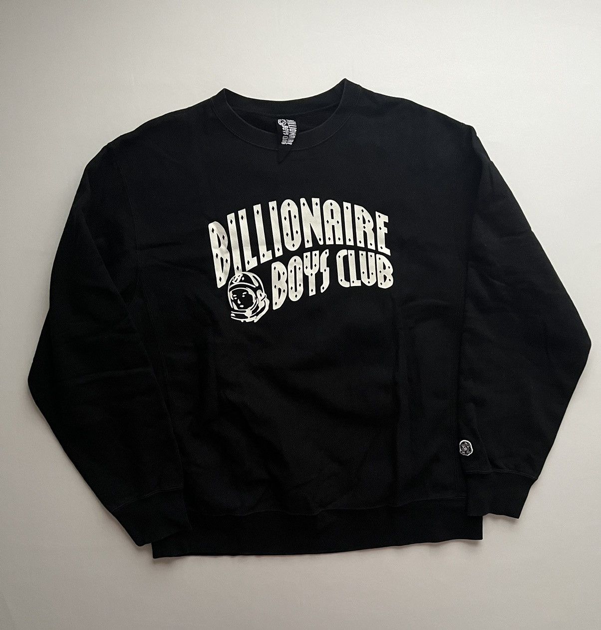image of Billionaire Boys Club Season 2 Glow In The Dark Arch Logo Crewneck Sweatshirt in Black (Size Large)