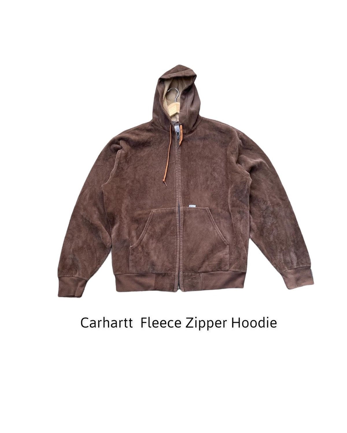 image of Stealsvintage Carhartt Fleece Zipper Hoodie in Brown, Men's (Size Large)