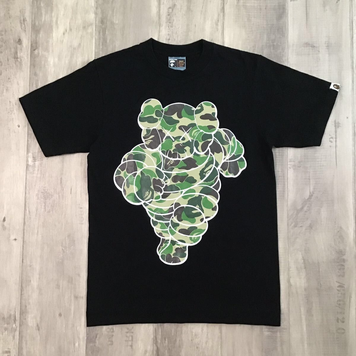 Bape × Kaws BAPE × KAWS chum T-shirt black ABC camo a bathing ape 