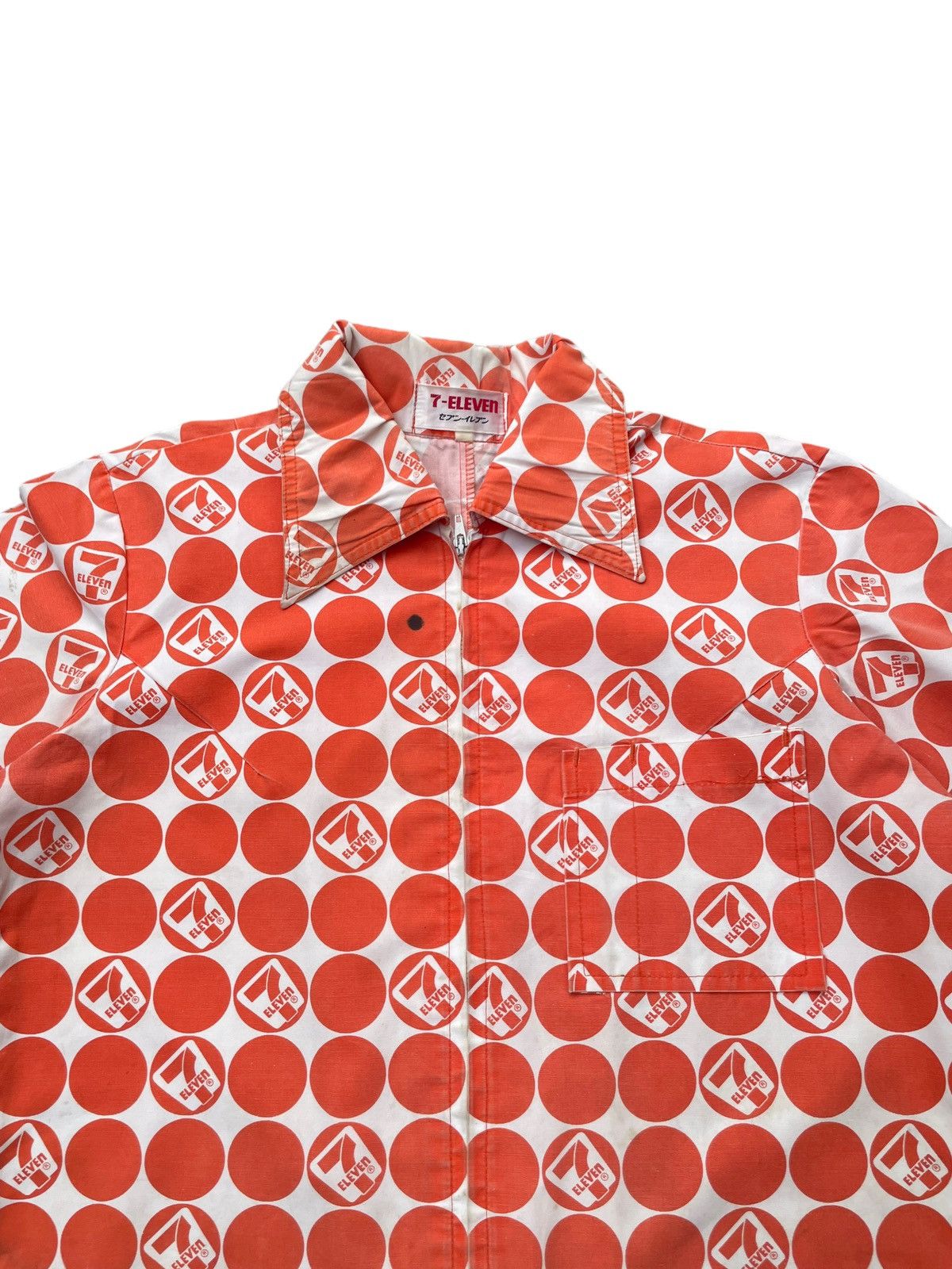If Six Was Nine × Japanese Brand × Vintage Vintage 7 Eleven Full Print Work Shirt Size US M / EU 48-50 / 2 - 5 Thumbnail