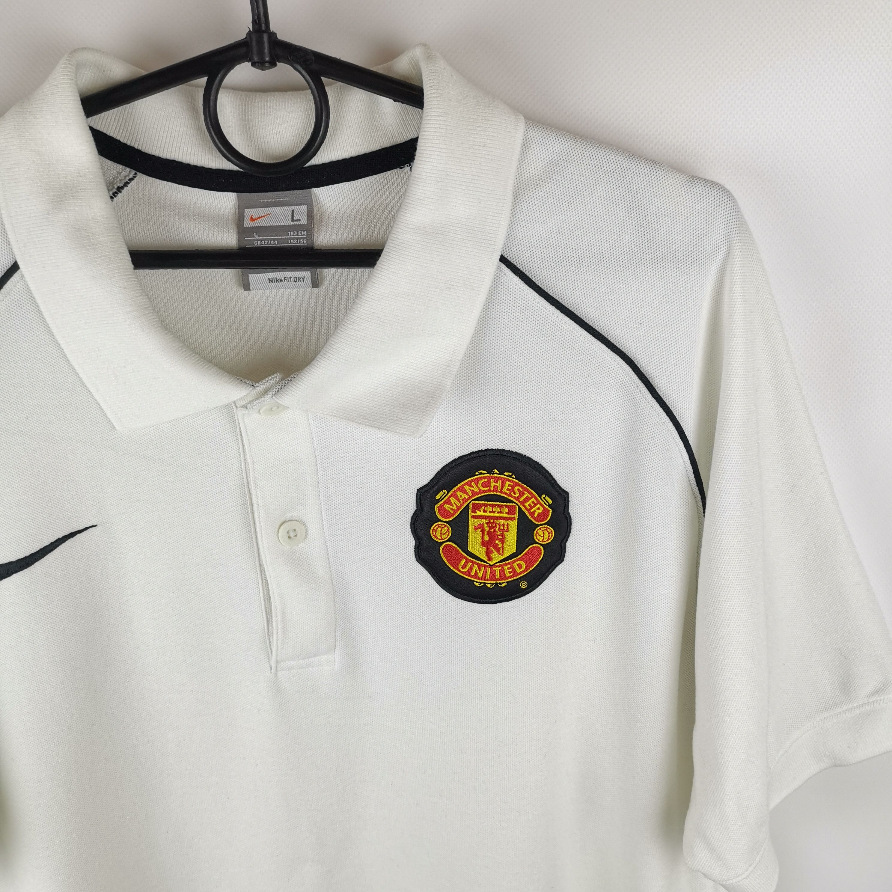 Nike Nike vintage y2k manchester united 2008 white polo jersey Size US L / EU 52-54 / 3 - 2 Thumbnail