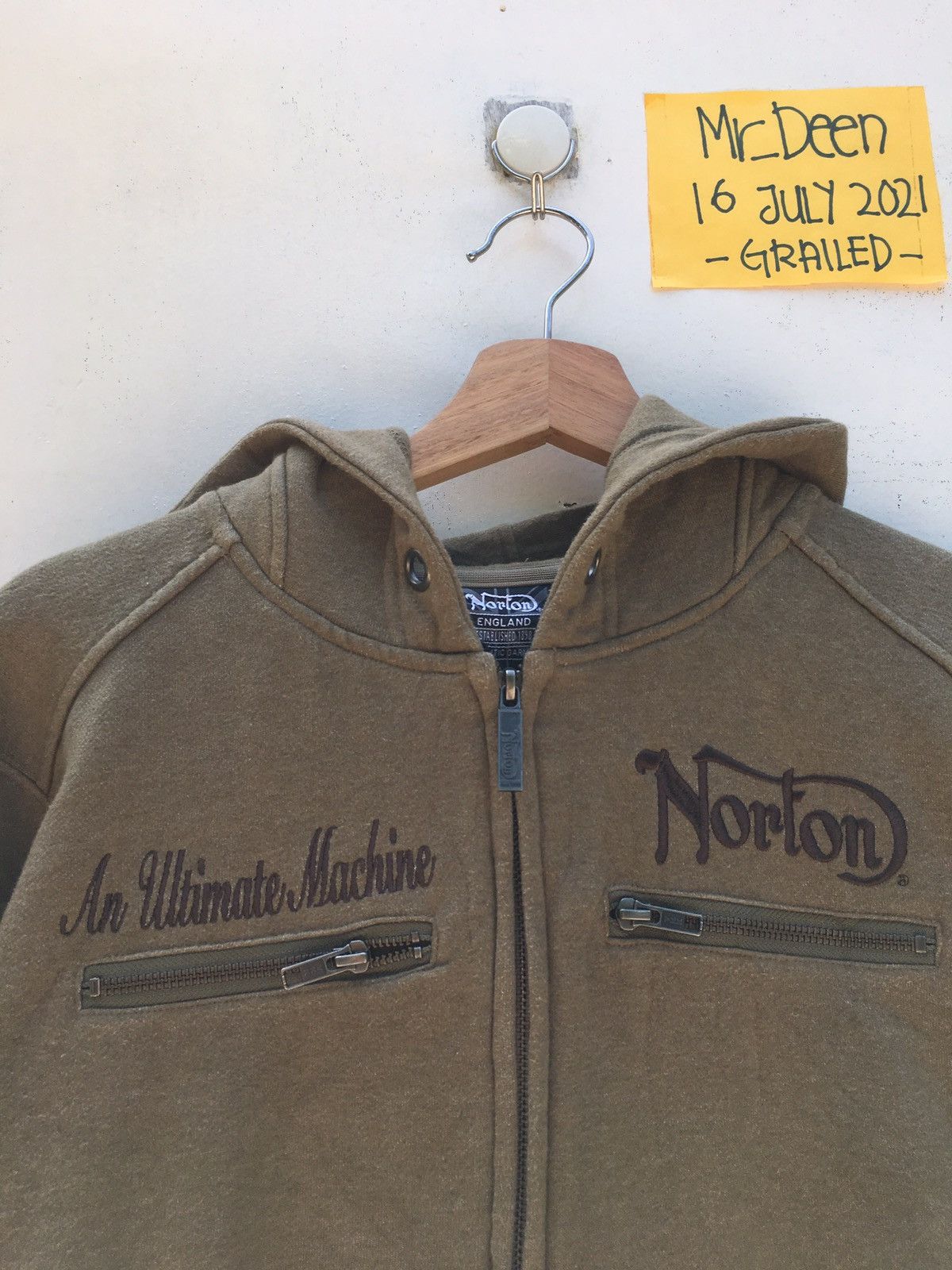 Norton Vintage Norton Spellout Winter Hoodie / Sweatshirt Size US M / EU 48-50 / 2 - 9 Thumbnail