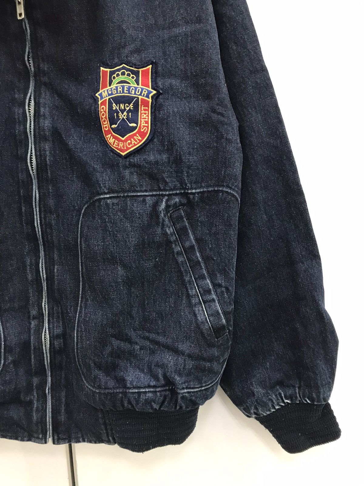 McGregor Vintage 🔥 Mcgregor Bomber Denim Jacket Size US L / EU 52-54 / 3 - 5 Thumbnail